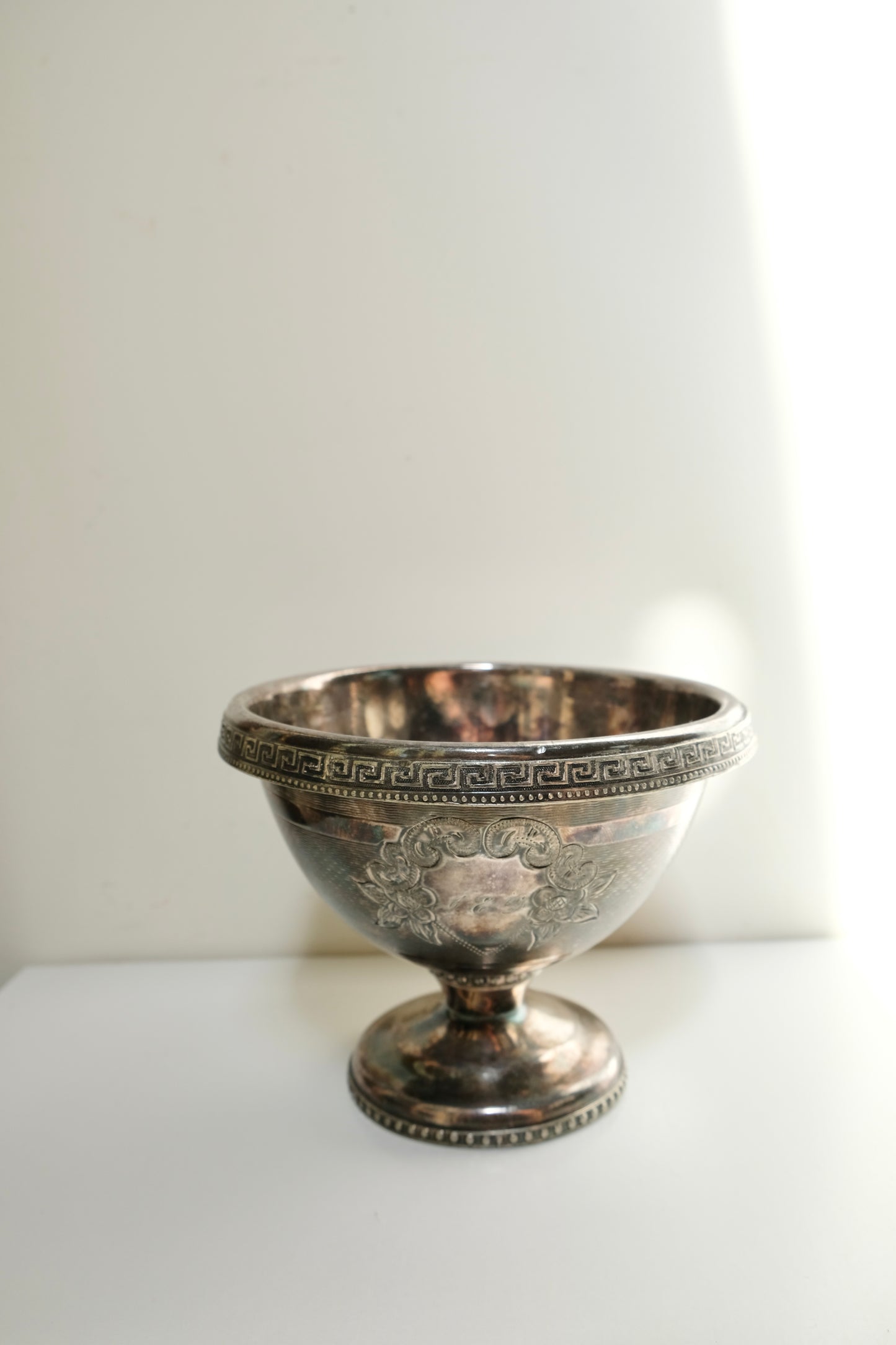 Antique English Silver Plate Footed Bowl