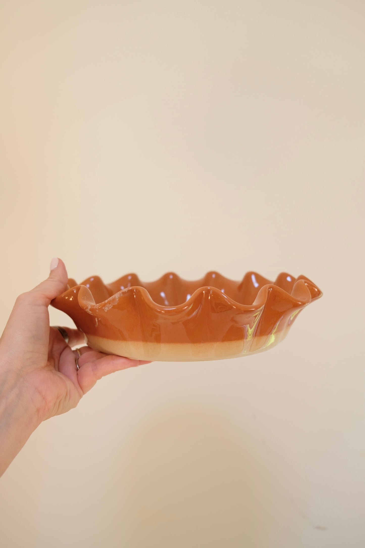 2005 Emile Henry 10" French Ceramic Wavy Pie Dish