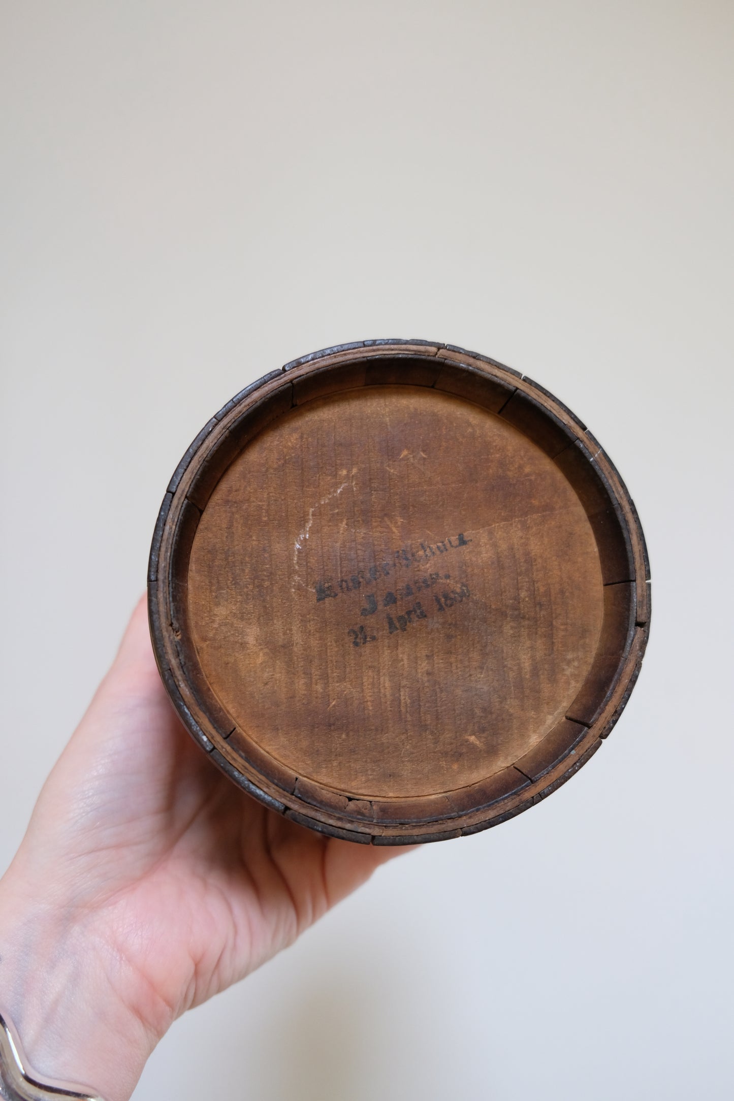 Rare Antique Scottish Mahogany and Maple Hanging Salt Box