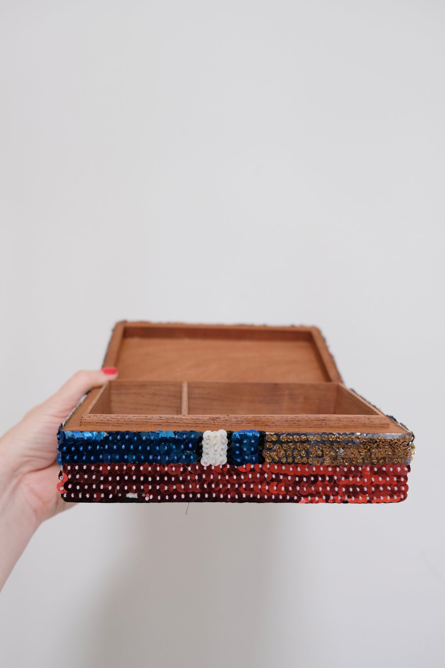 Vintage "Grand Bois" Sequined Wooden Box