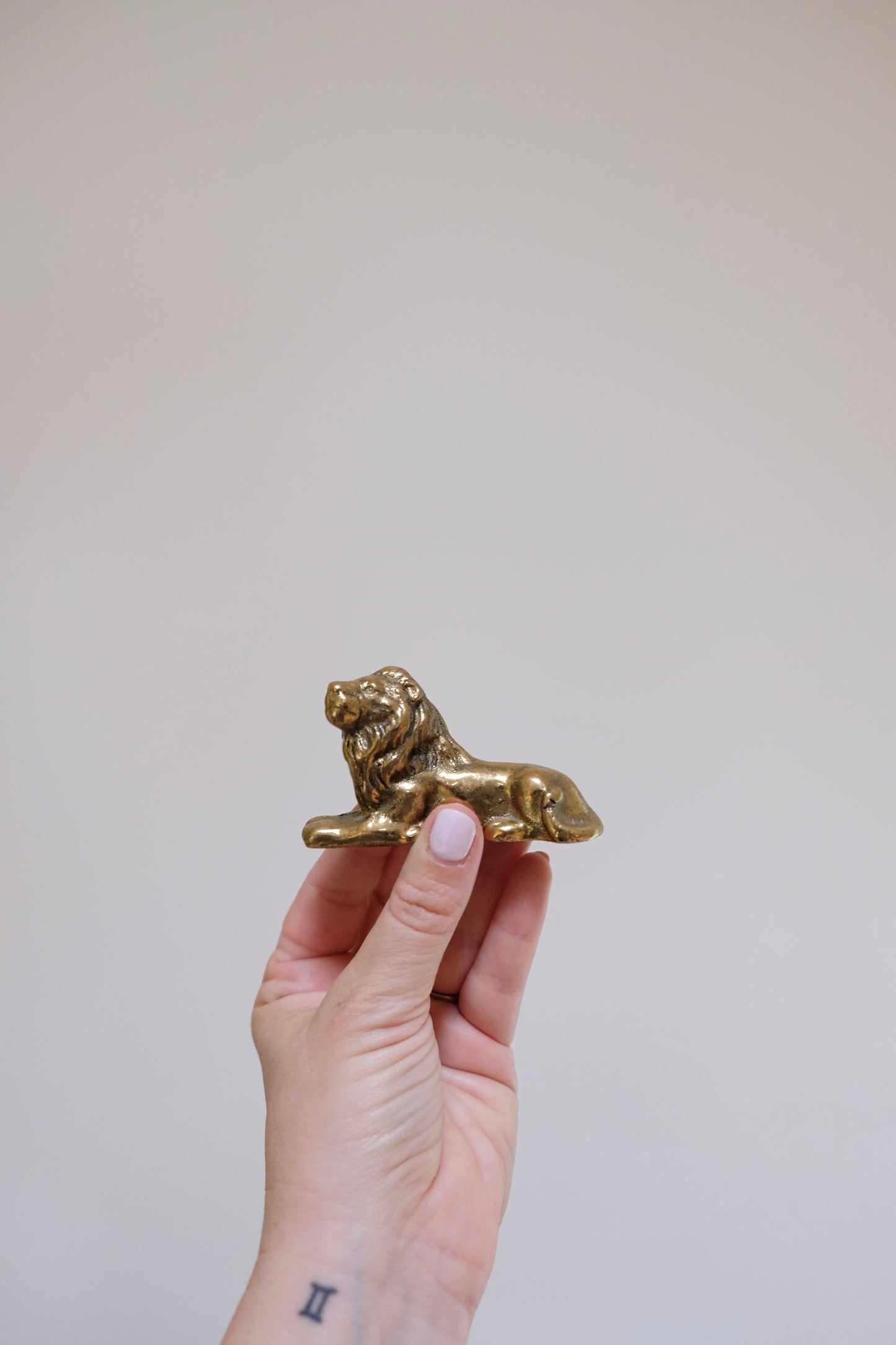 Petite Brass Lion Figurine