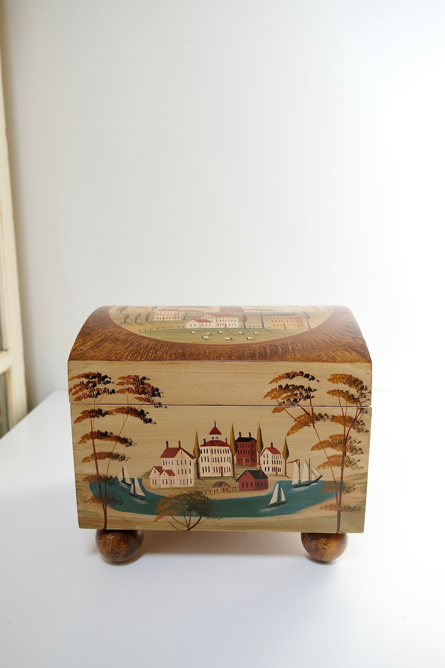 Vintage Hand-Painted Folk Art Box