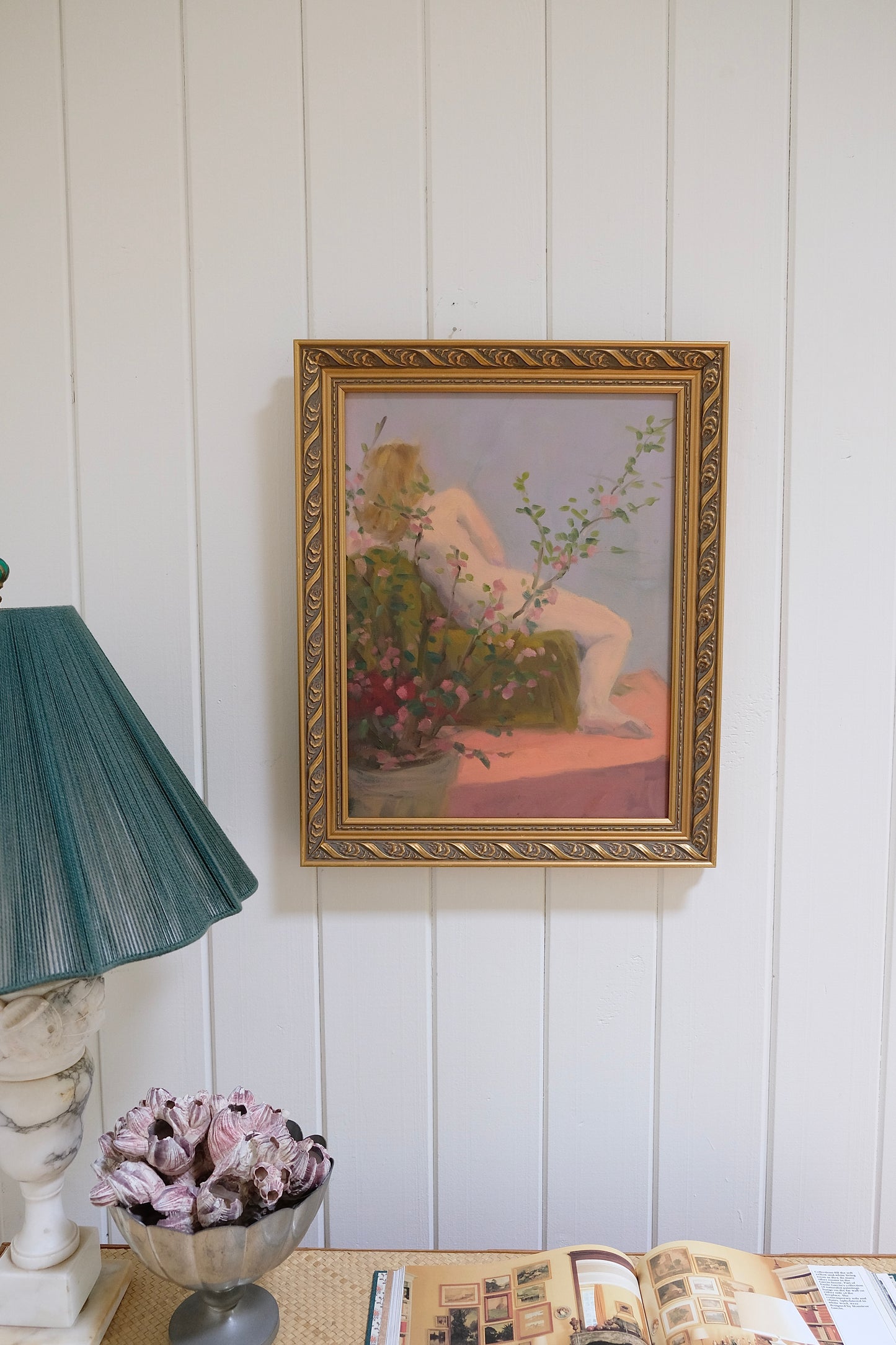 Lovely Vintage Female Nude Portrait with Florals