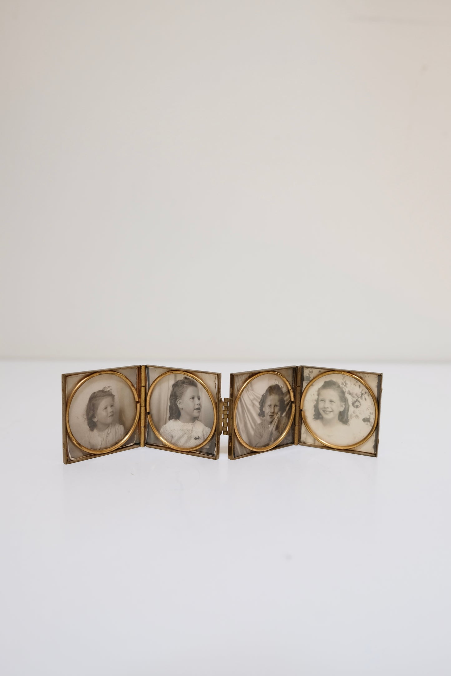 Four-Tier Folding Brass Picture Frame