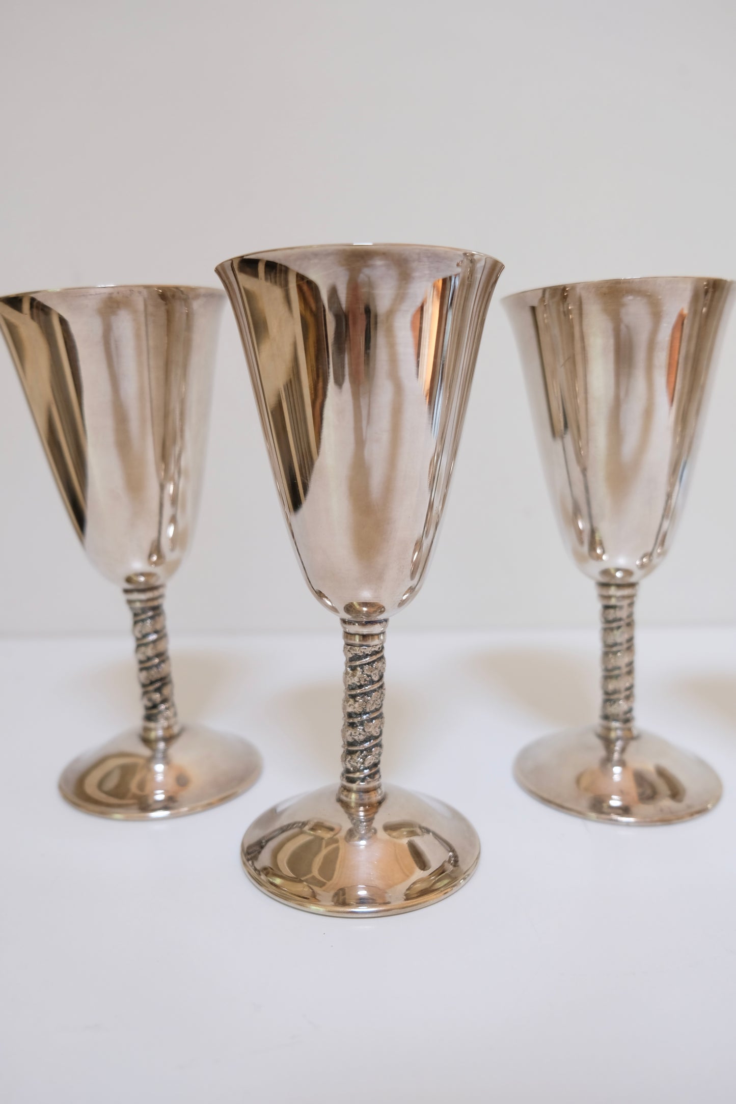Set of Six Silver Plated Goblets, Sevilla Spain