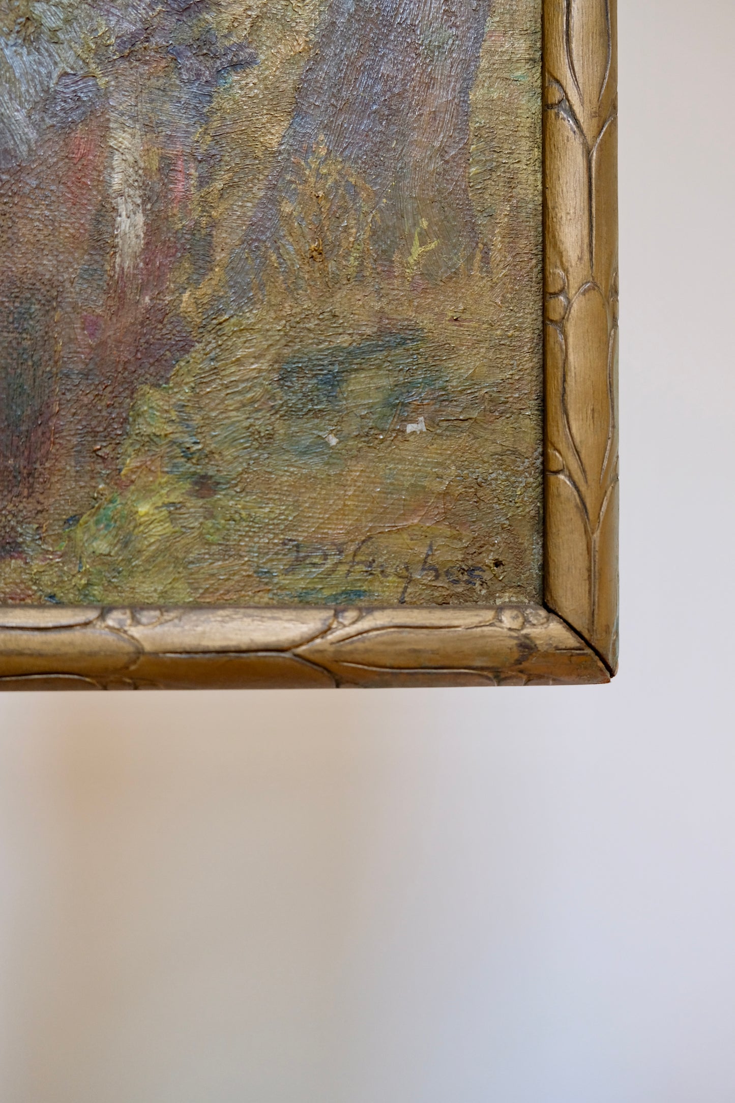 Antique Oil Painting titled "Brook Side”