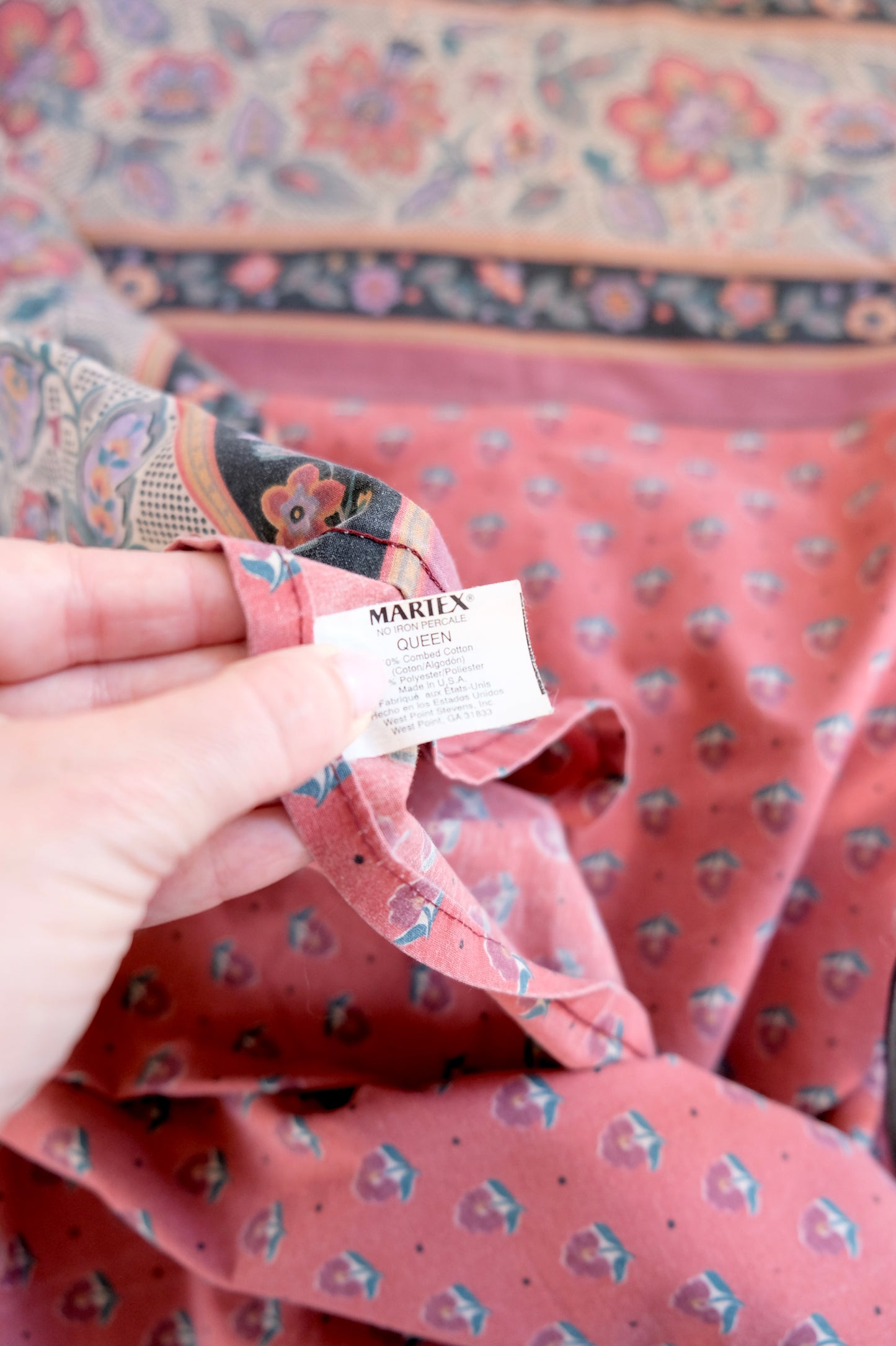 Vintage Martex Avignon Percale Queen Sheet.