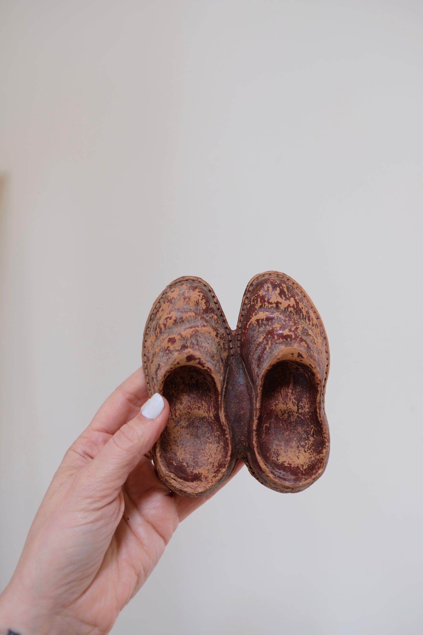 Vintage Miniature Syroco Wood Shoes