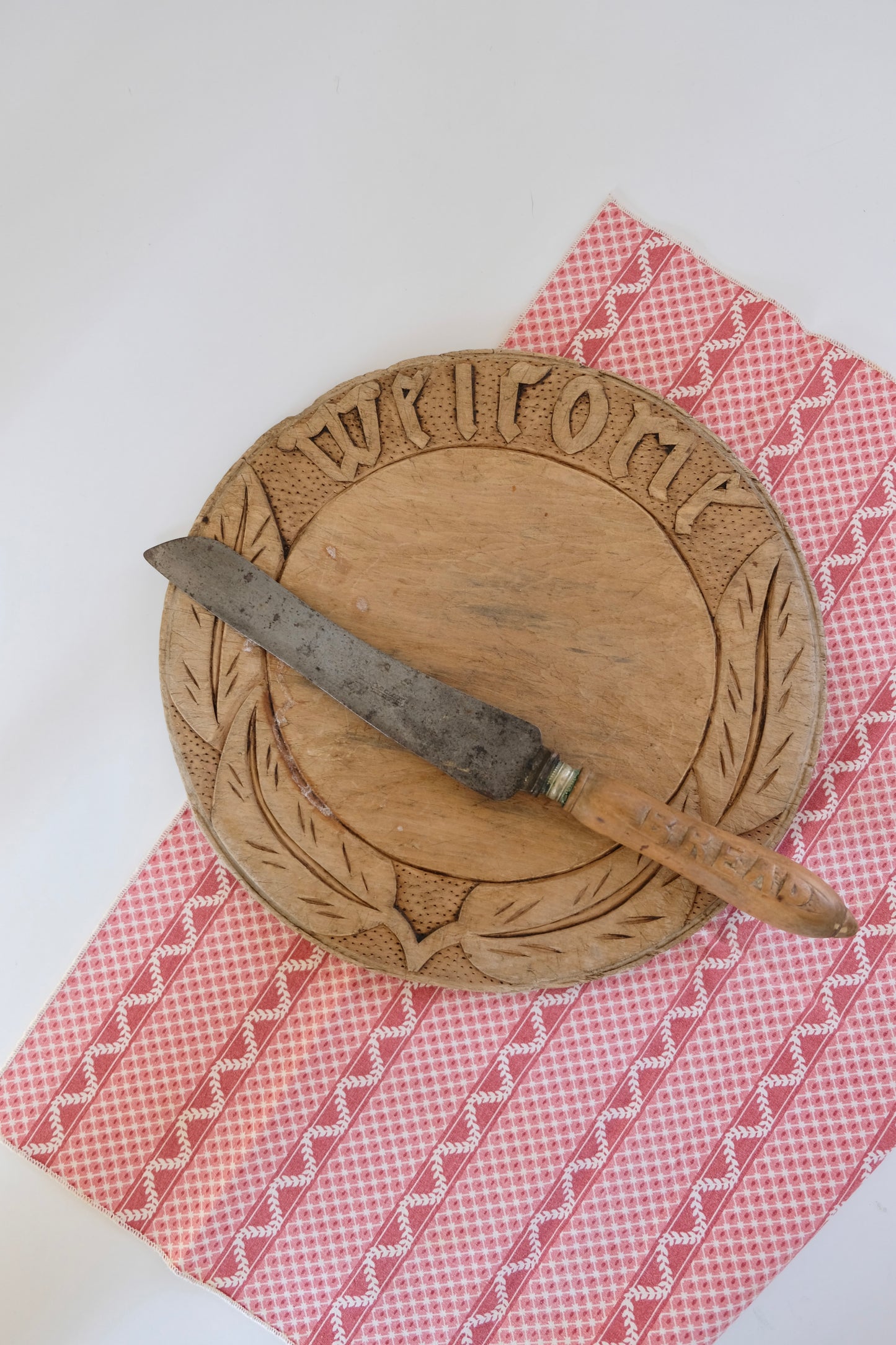 Antique English Hand-Carved Bread Knife