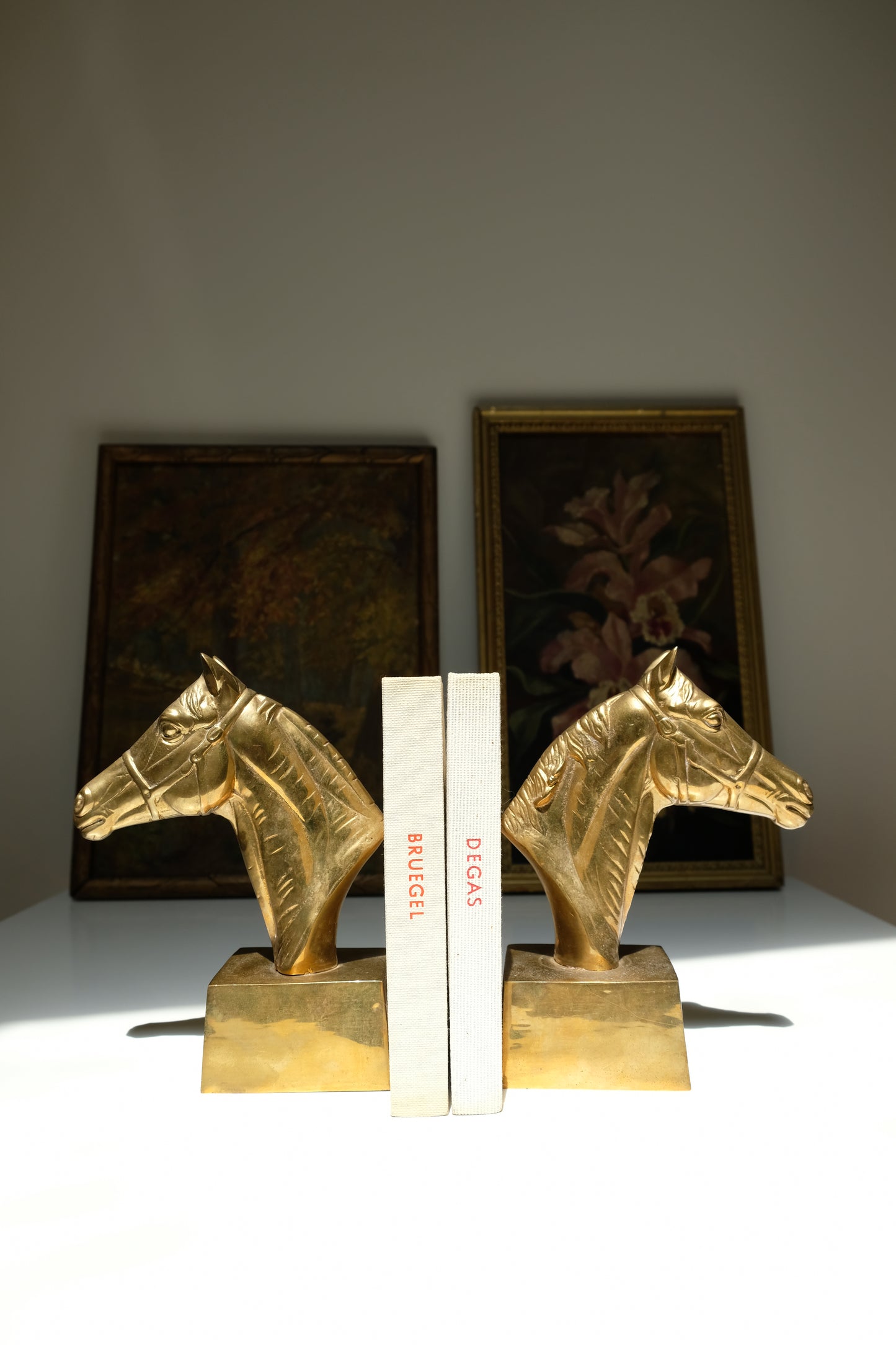 Pair of Vintage Brass Horse Bookends