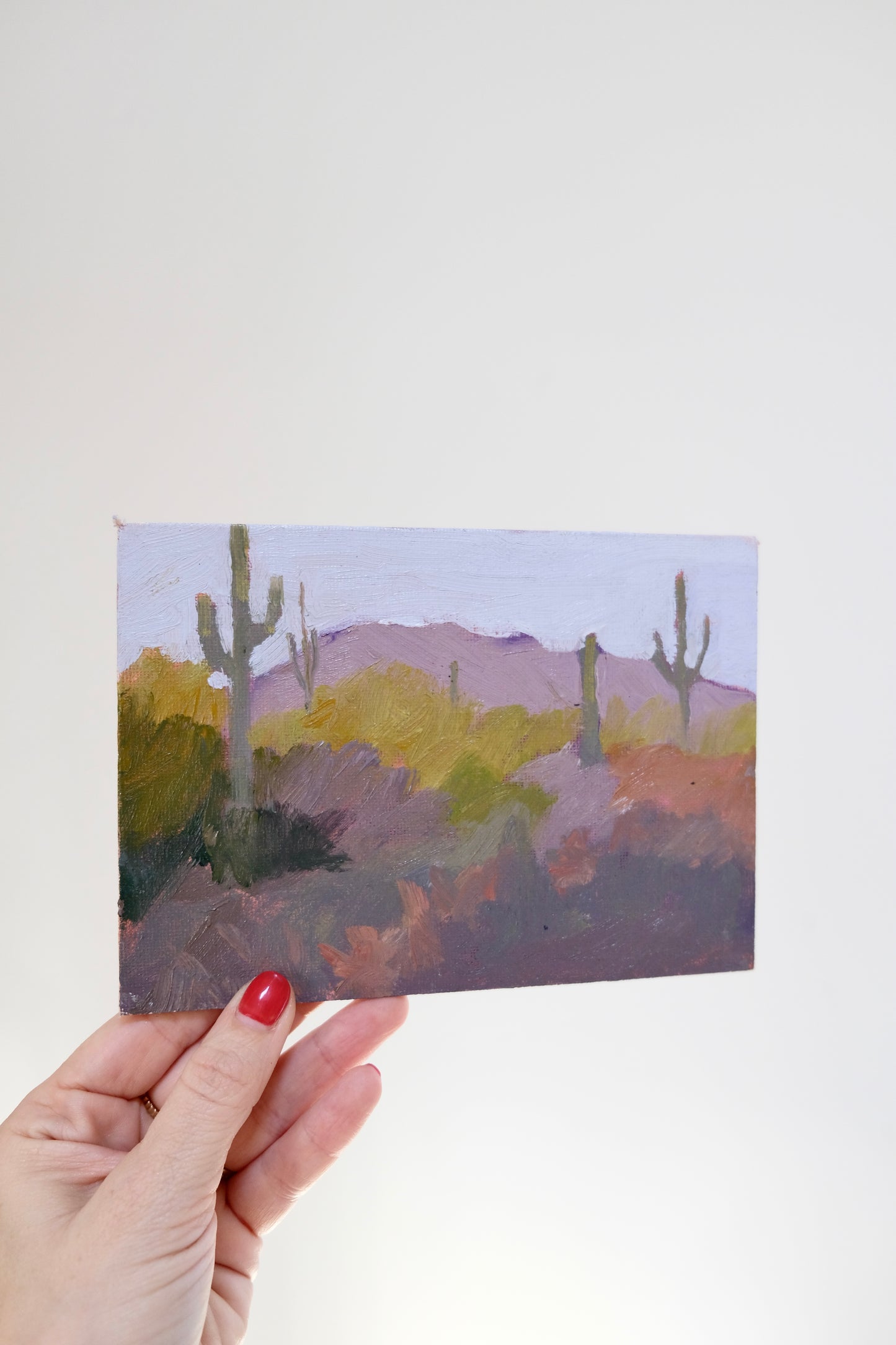 Small Vintage Desert Oil Painting on Board