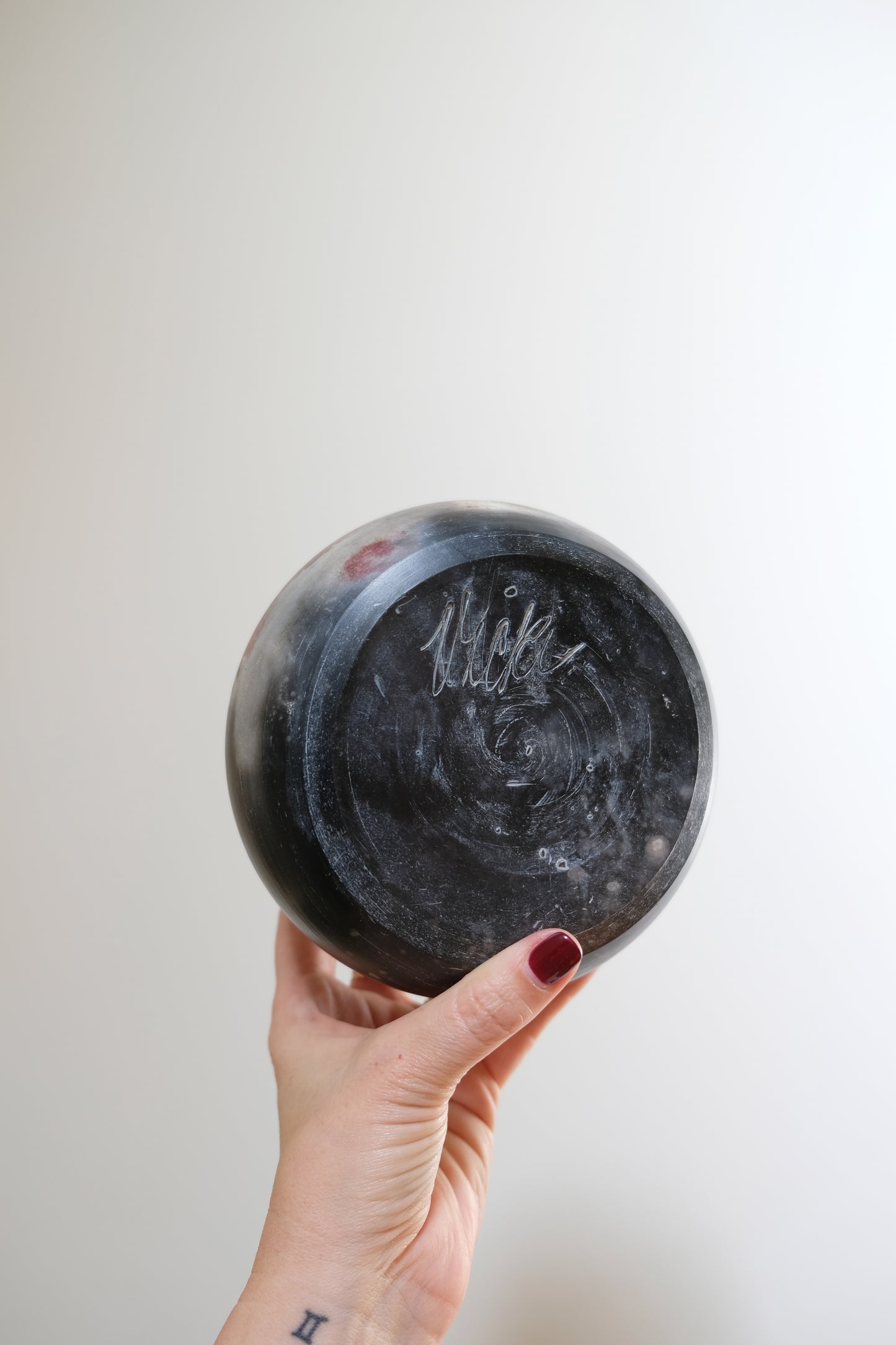 Medium Vintage Signed Pit-Fired Pottery Vase