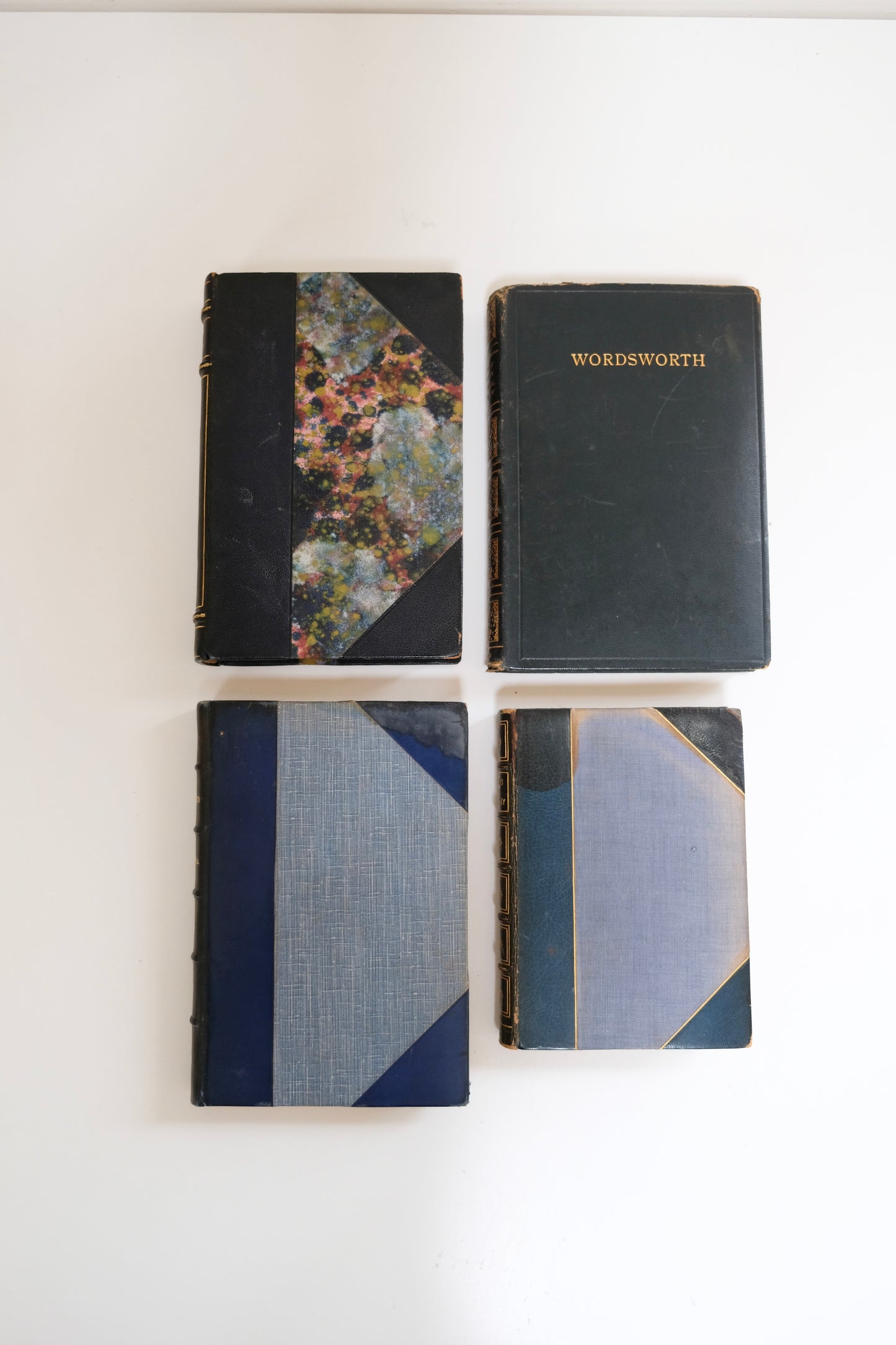 Set of Dark Blue Antique Books