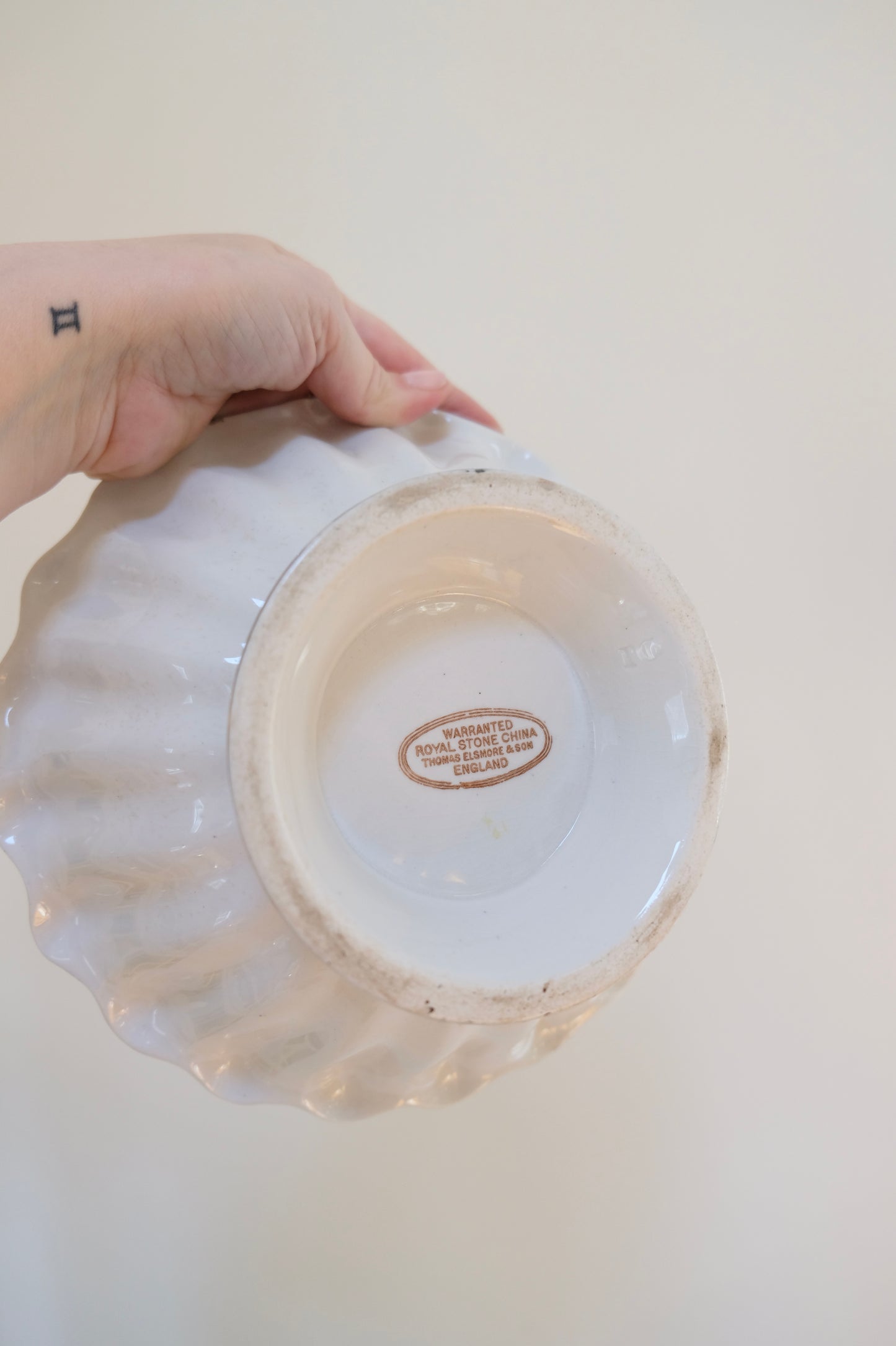 Royal Stone China Antique Pedestal Bowl, Thomas Elsmore & Son, England
