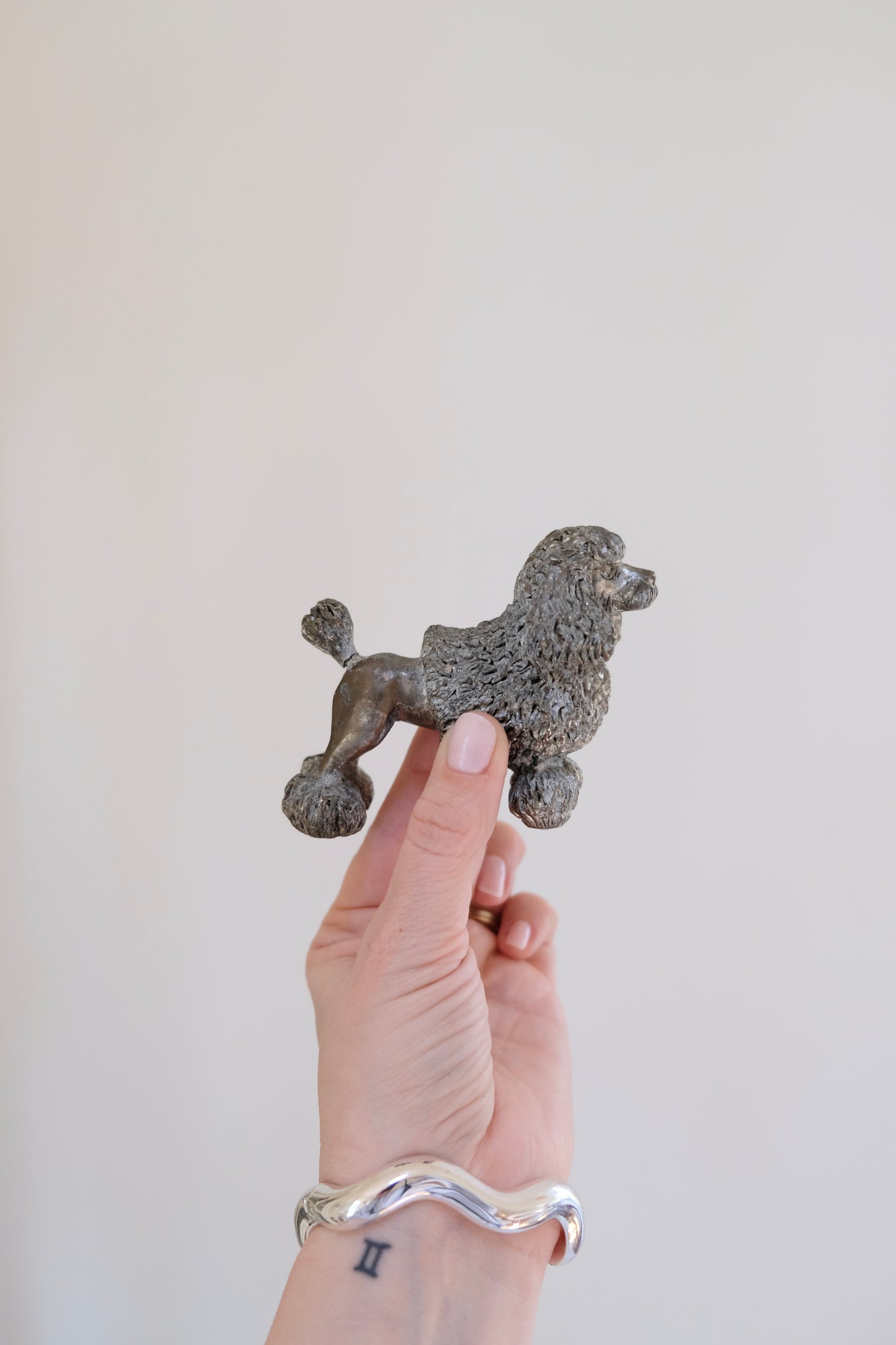 Vintage Heavy Pewter Poodle