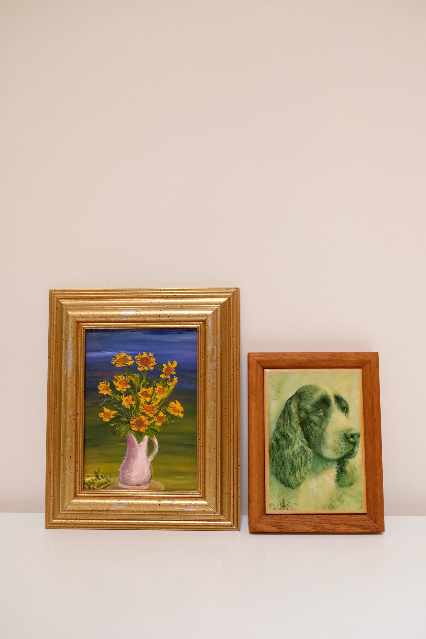 Vintage Framed Sunflower Oil Painting