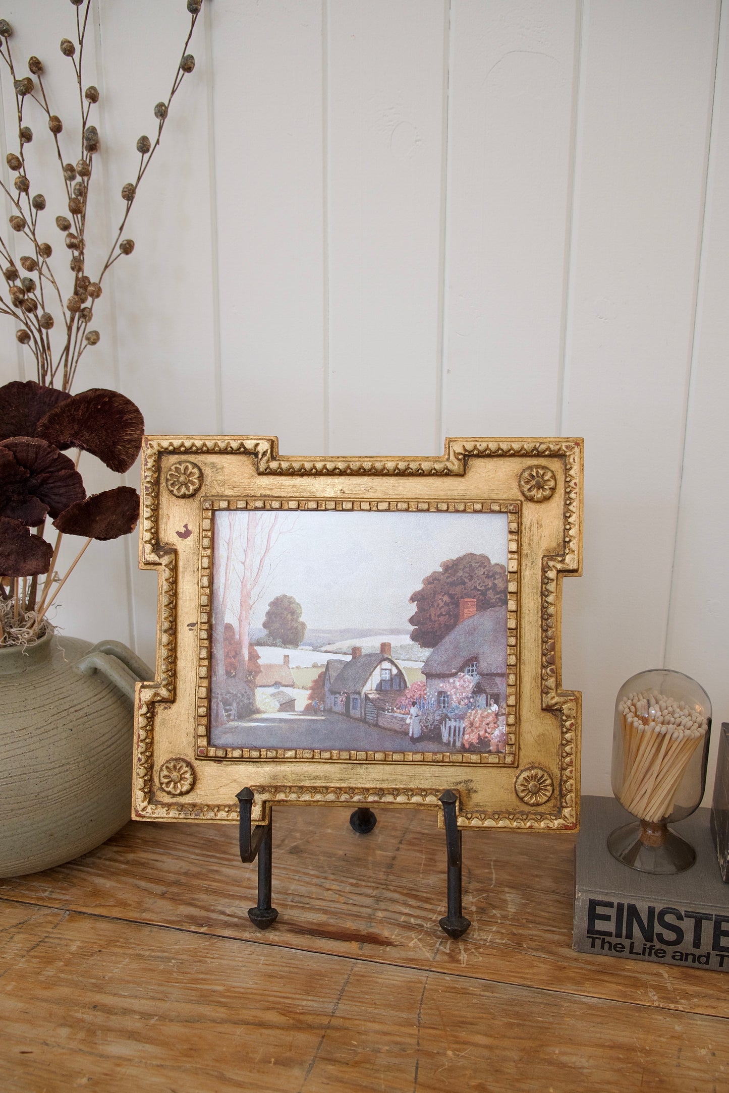 Gilded Vintage Frame with Foiled Countryside Print
