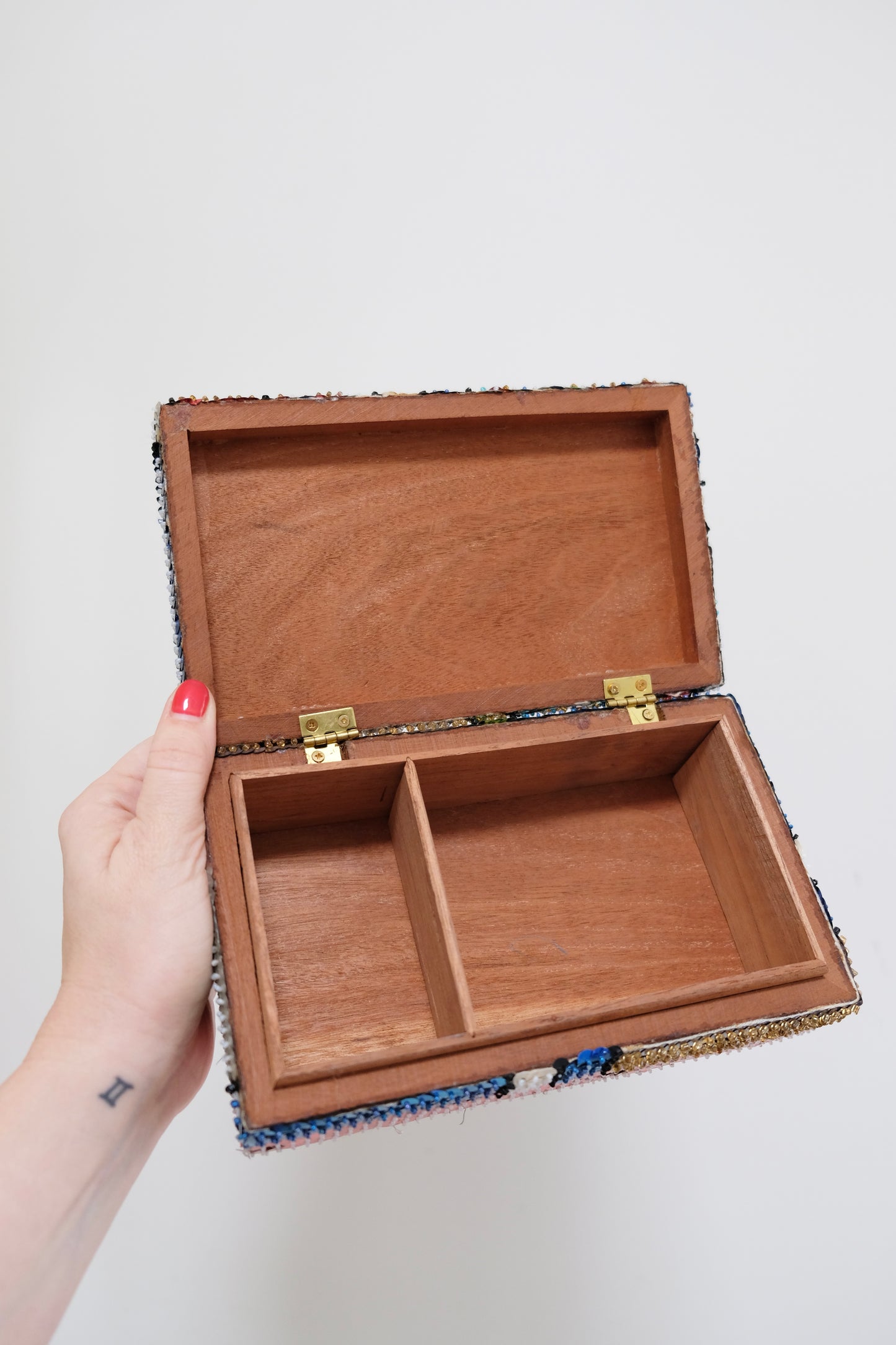 Vintage "Grand Bois" Sequined Wooden Box