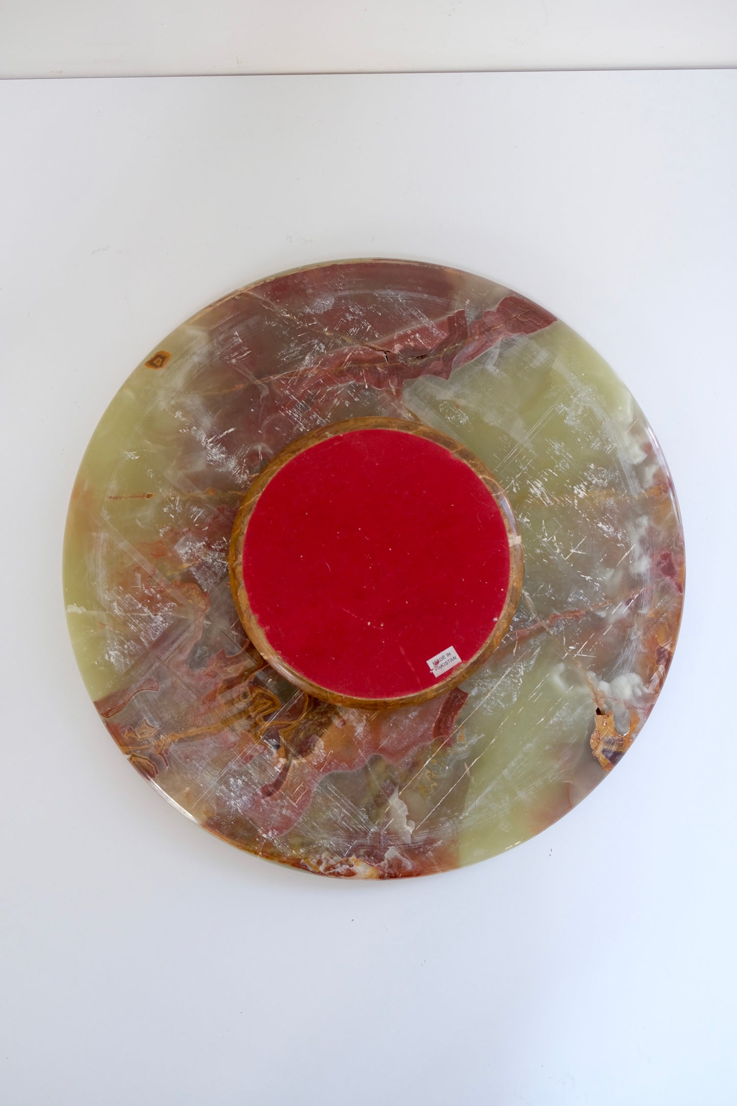 Gorgeous Vintage Onyx Lazy Susan, 15.75”