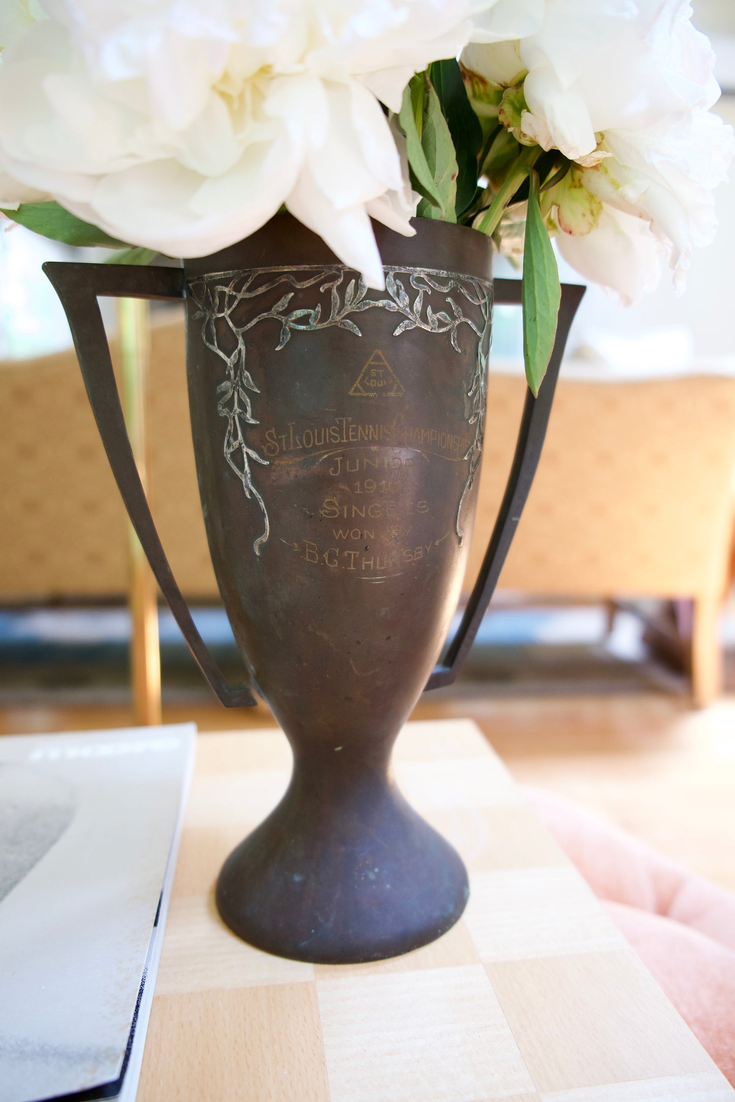 Antique 1916 Bronze and Sterling Silver Stamped Trophy
