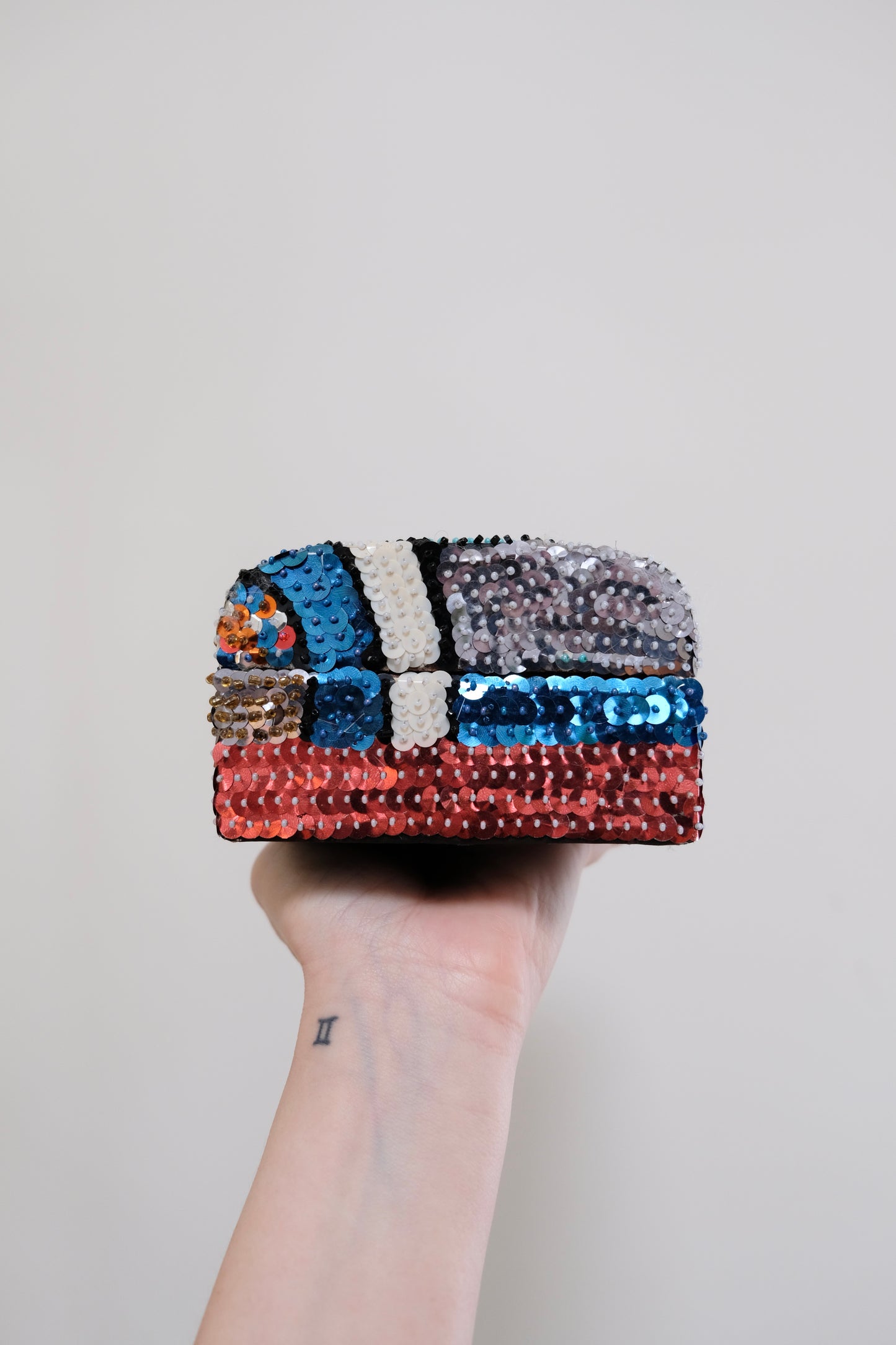 Vintage "Grand Bois" Sequined Wooden Box