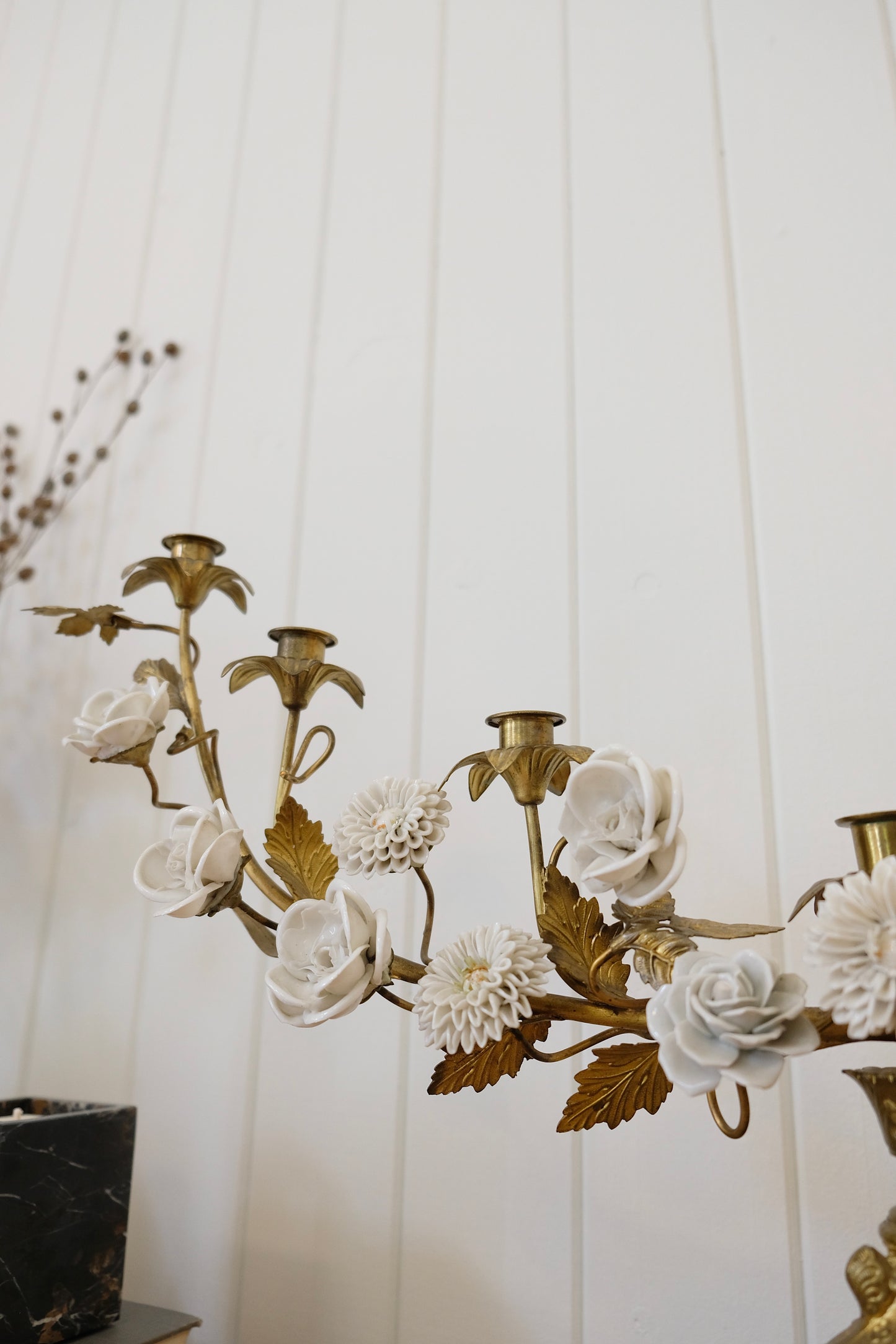 Stunning Large Gilded Brass Rare Antique 7-Taper Church Candelabra