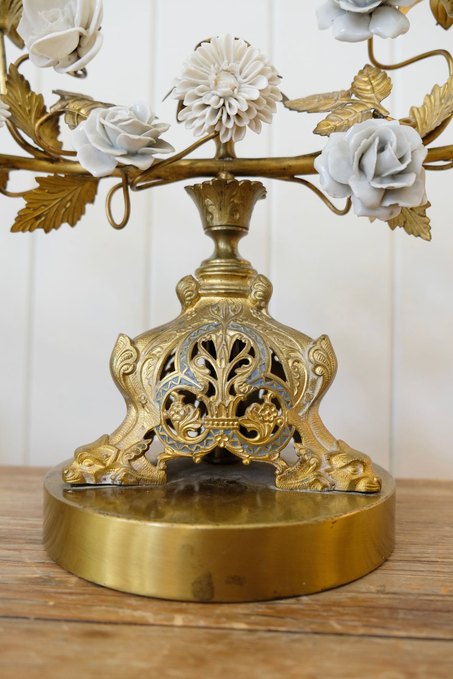 Stunning Large Gilded Brass Rare Antique 7-Taper Church Candelabra