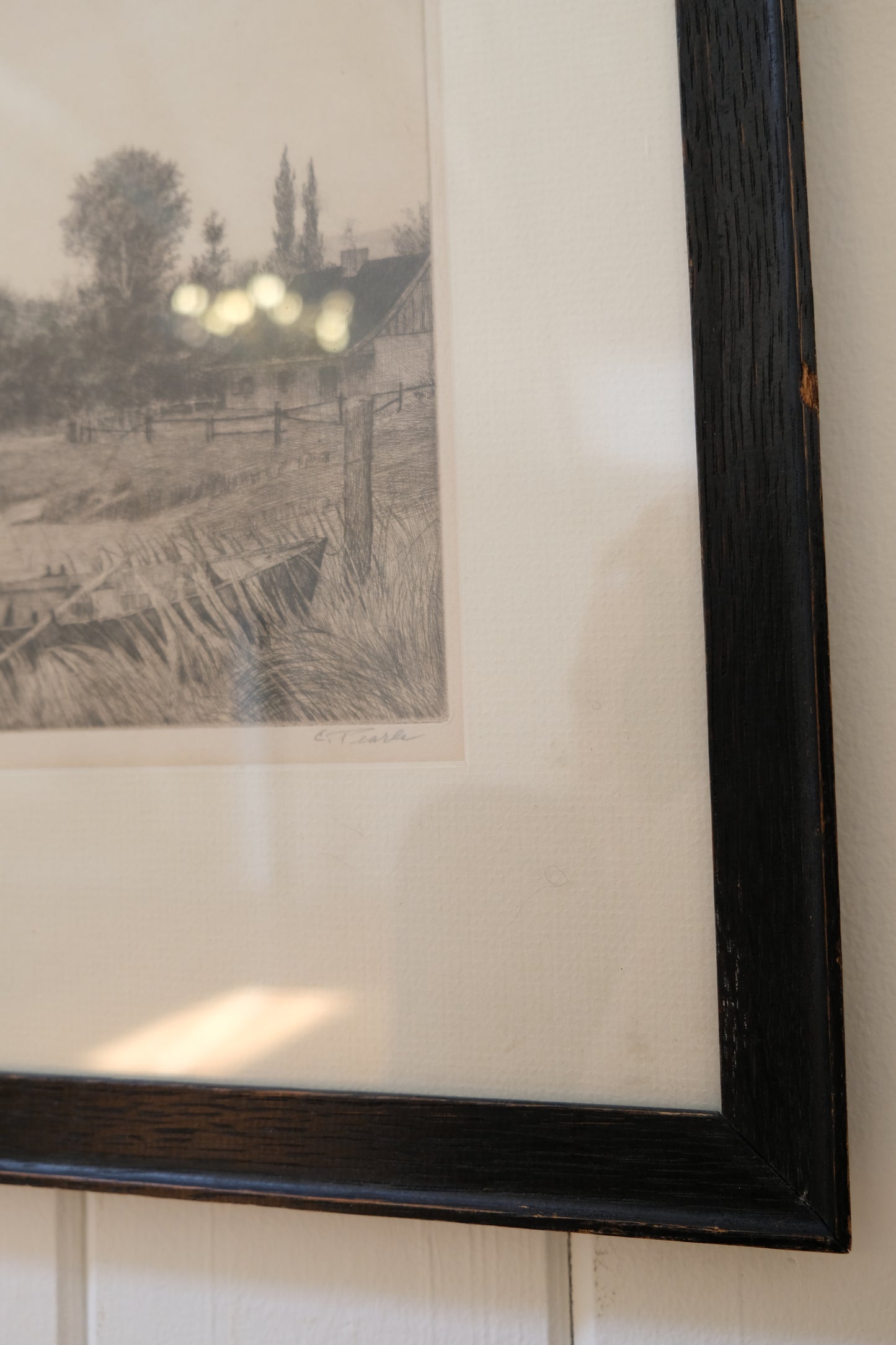 Vintage Etching Titled “Where Memories Linger”