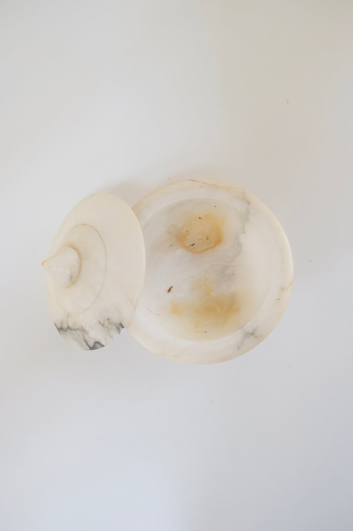 Sweet Vintage Lidded Alabaster Dish