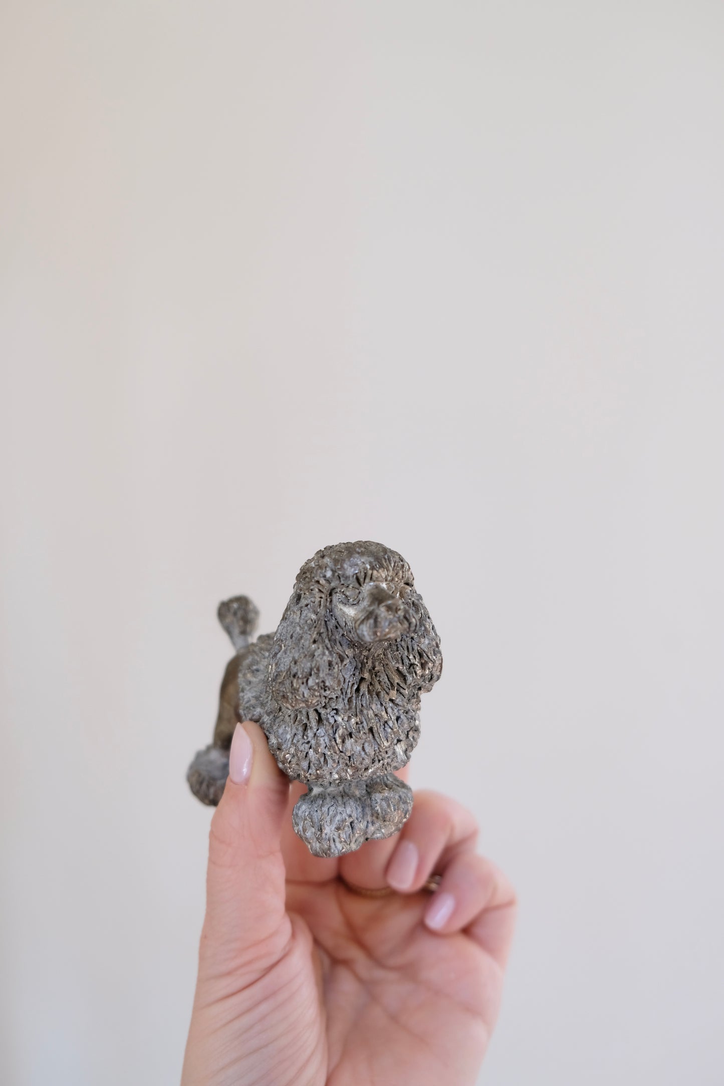 Vintage Heavy Pewter Poodle