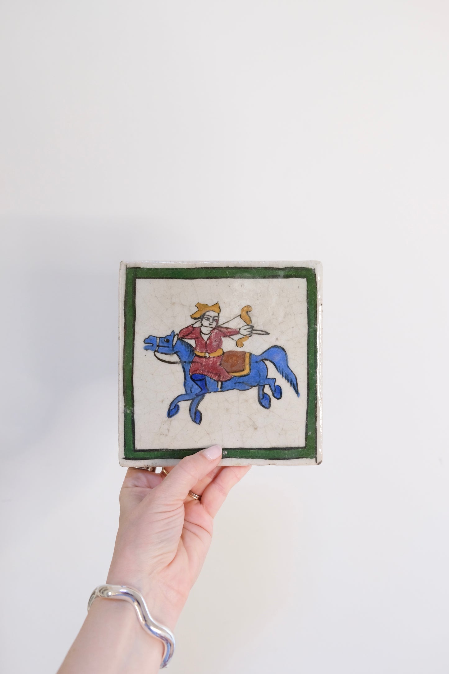Vintage or Antique Glazed Ceramic Tile