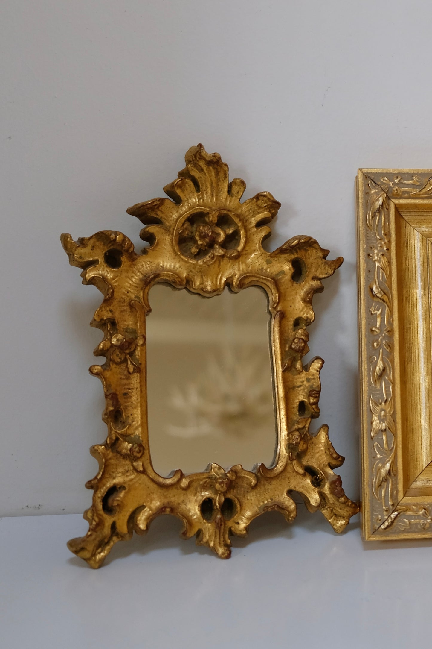 Small Antique Florentine Giltwood Mirror