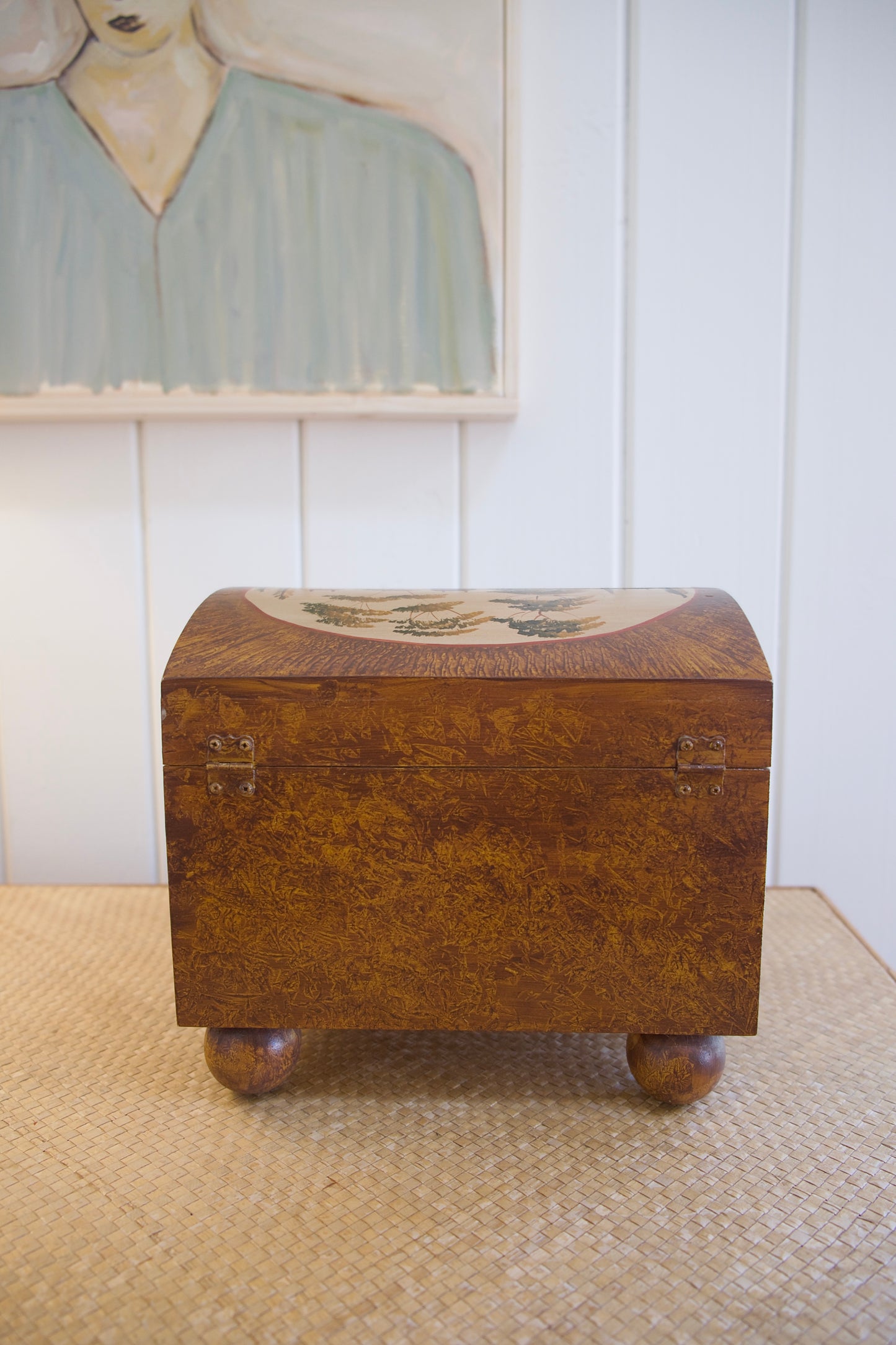 Vintage Hand-Painted Folk Art Box