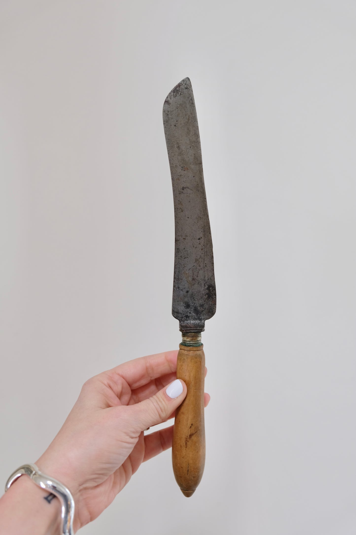 Antique English Hand-Carved Bread Knife