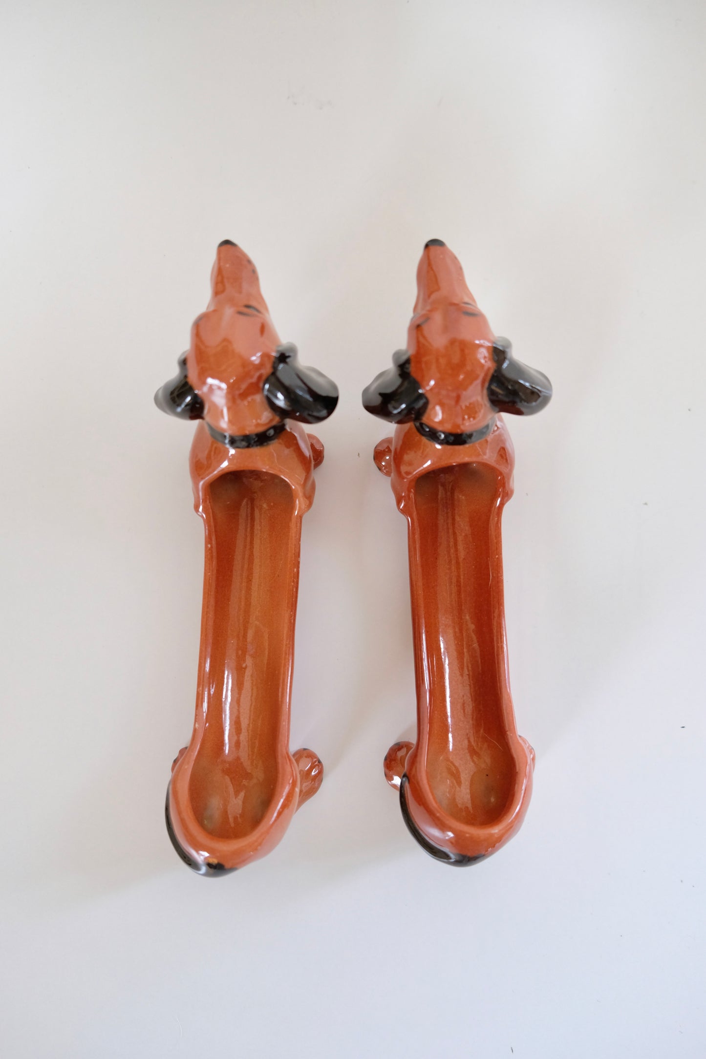 Pair of Ceramic Painted Dachshunds
