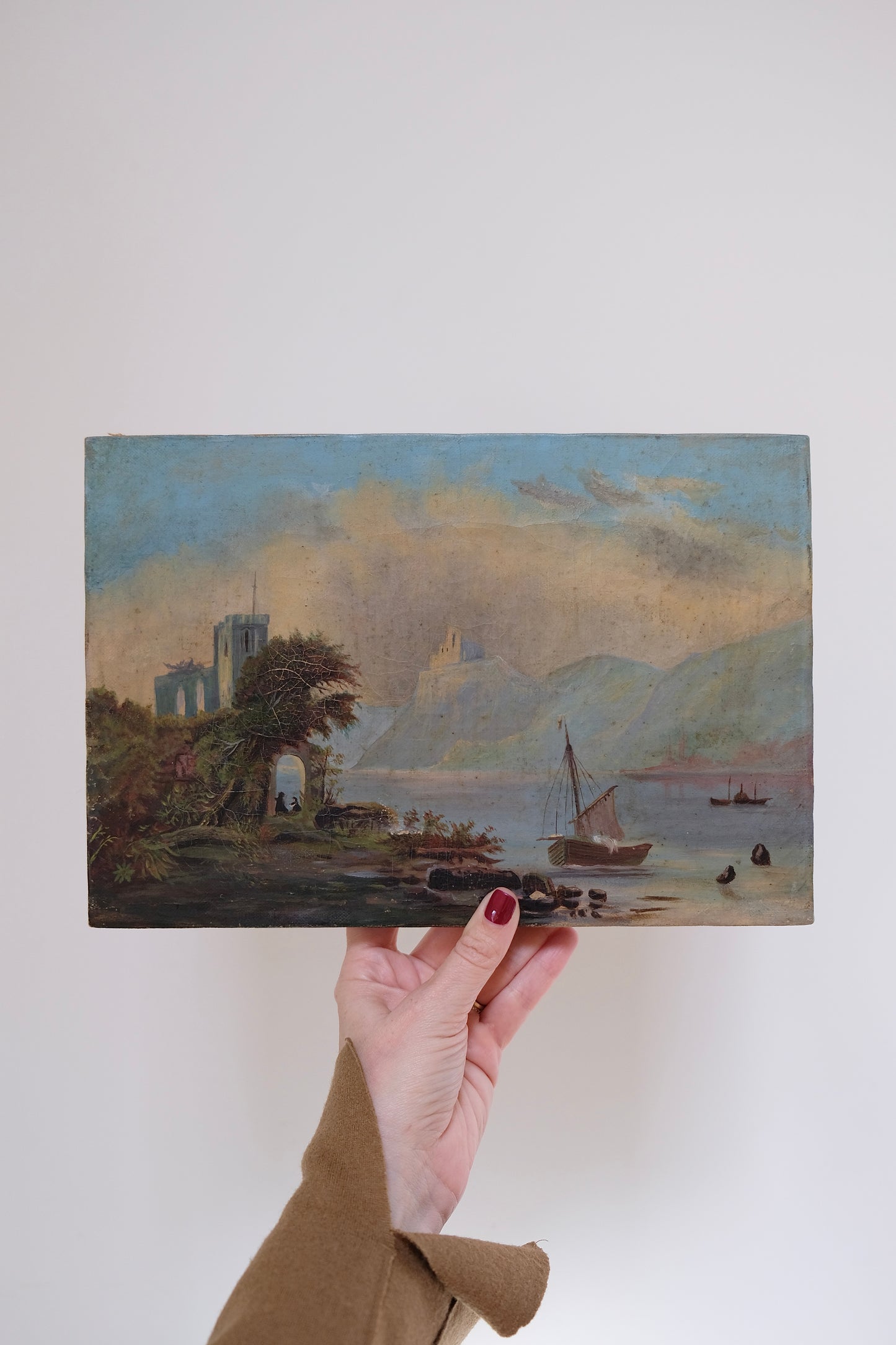 Antique Oil Painting of a Famous Harbor Scene