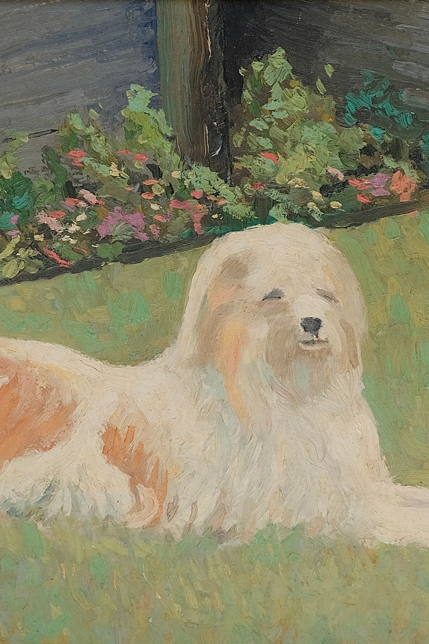 Vintage Impressionist Dog Painting