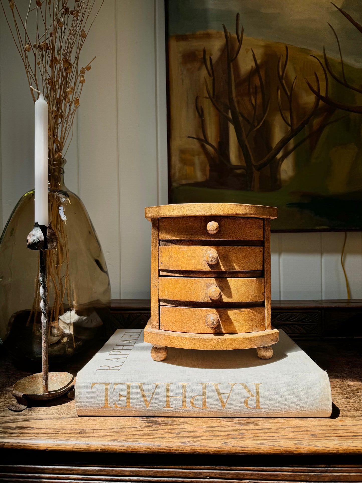 Beautiful Vintage Wooden Desktop Cabinet