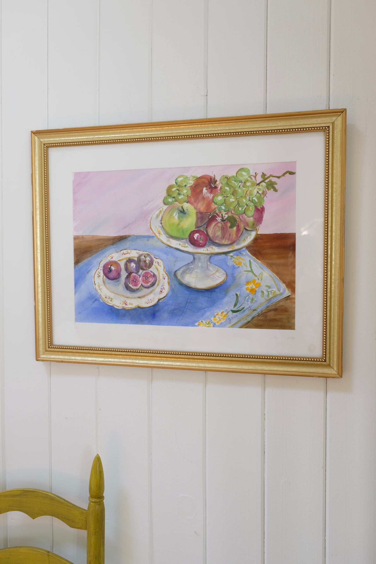 "Figs and Fruit" Signed Watercolor Still Life '03