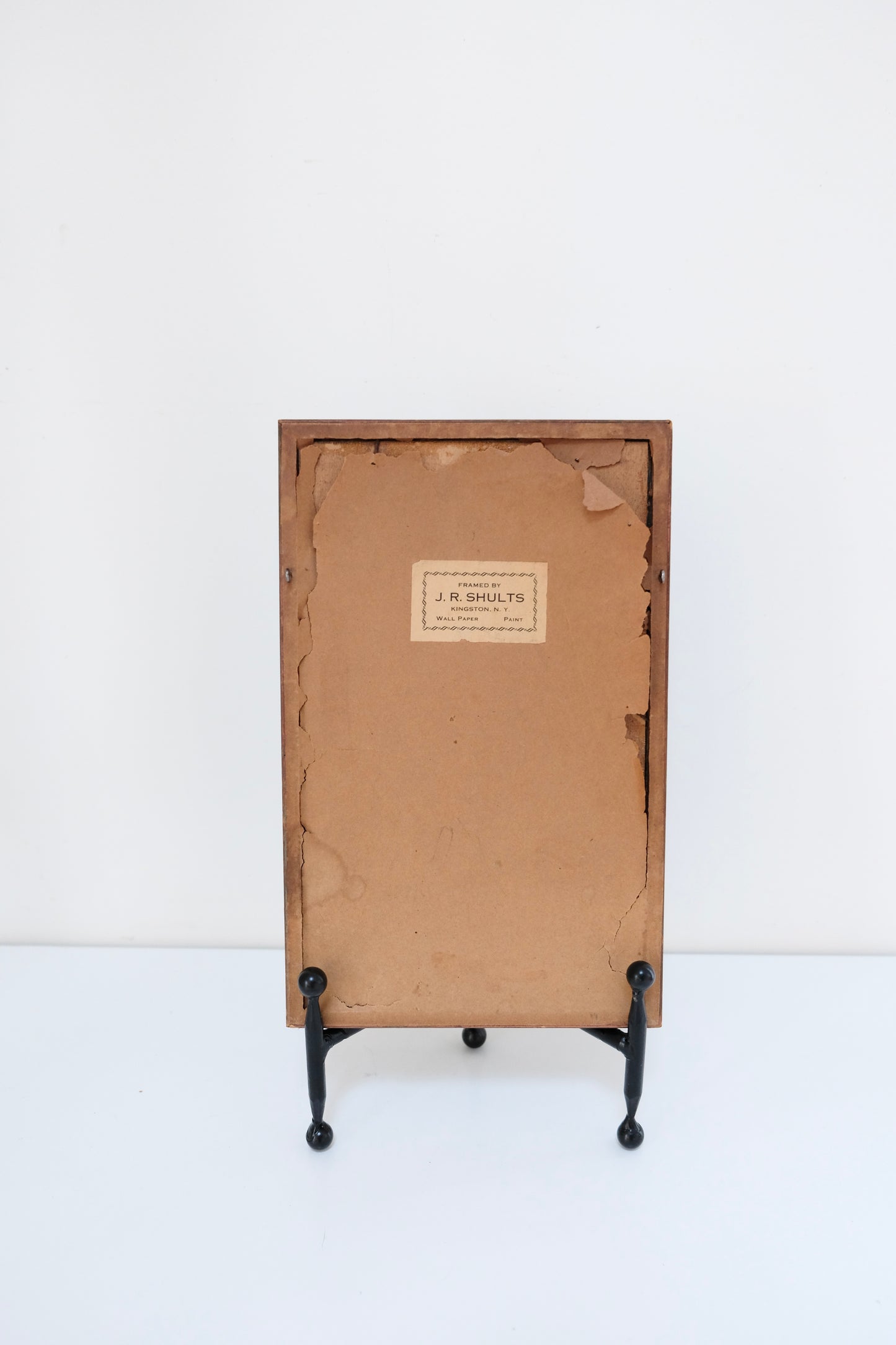 Small Antique Landscape Oil Painting on Board of River in Forest