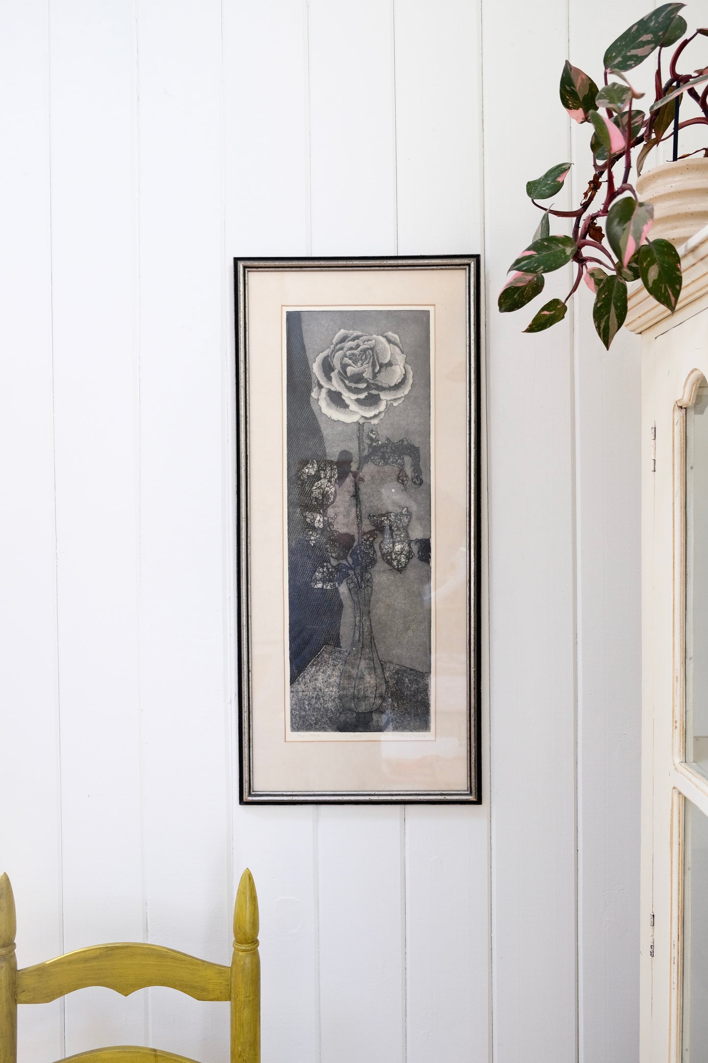 Beautiful Vintage Rose Lithograph