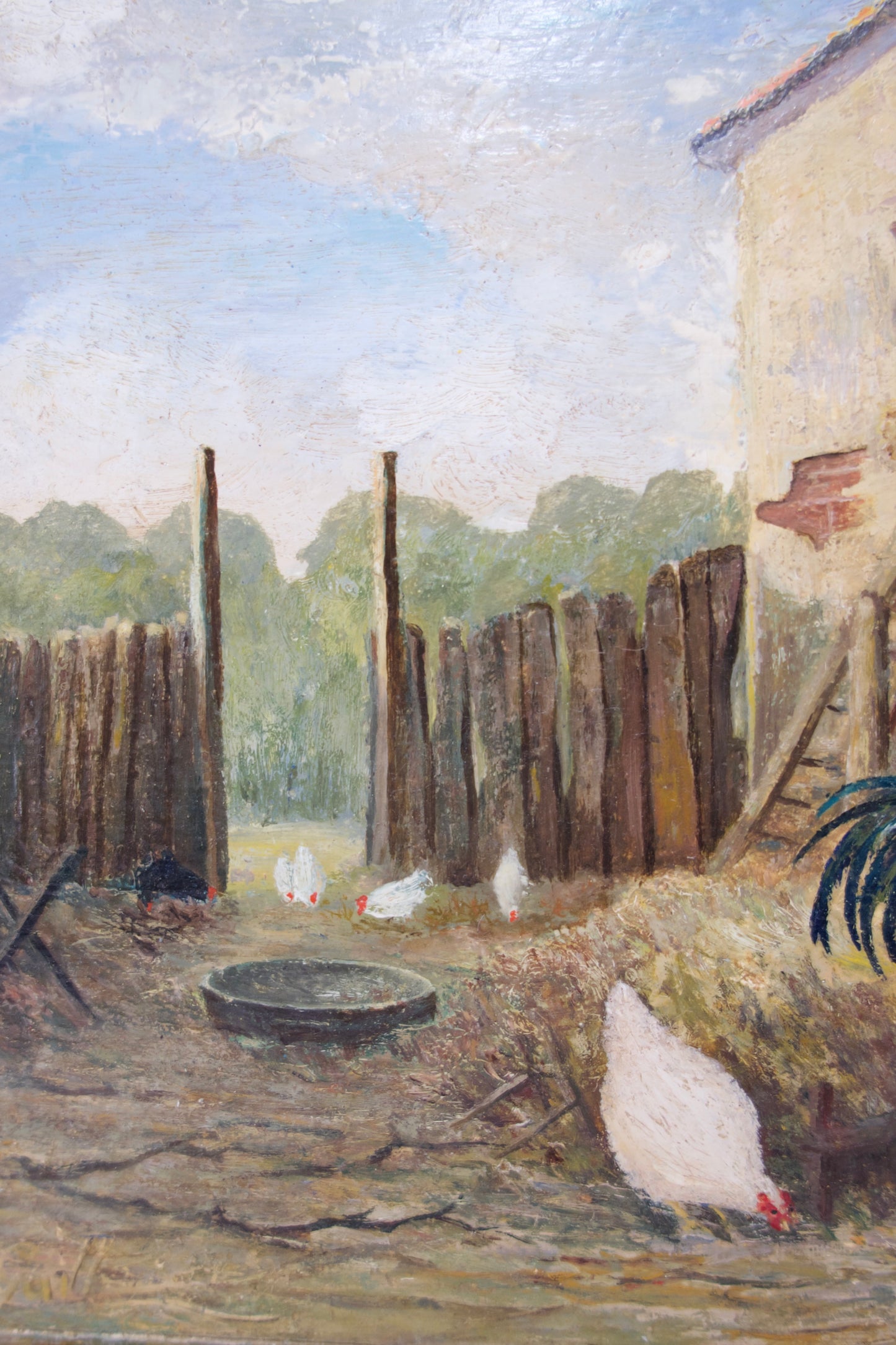 Antique Farmyard Scene, Signed Guilleminet