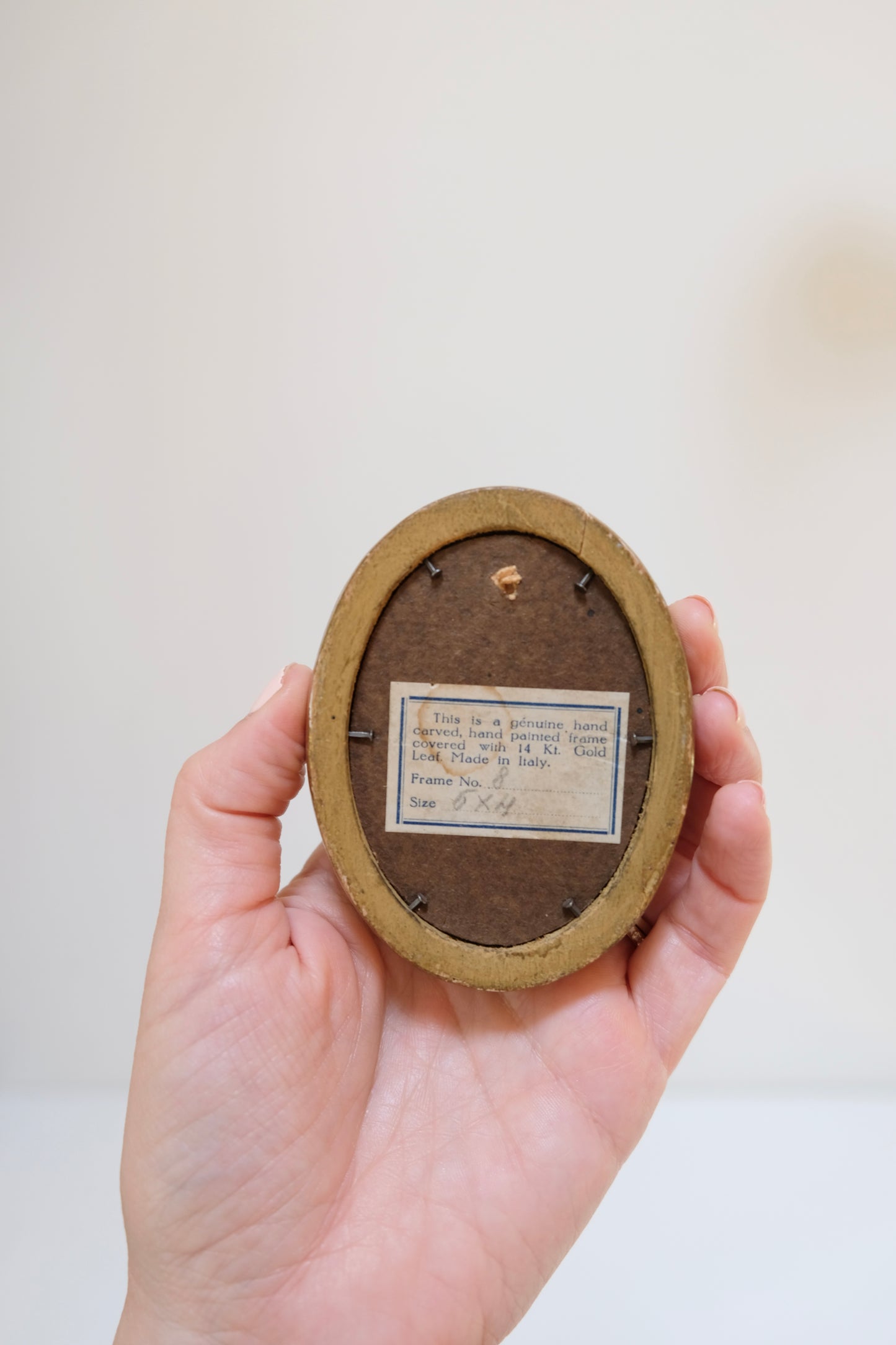 Small Vintage Italian Frame with Child Portrait Print