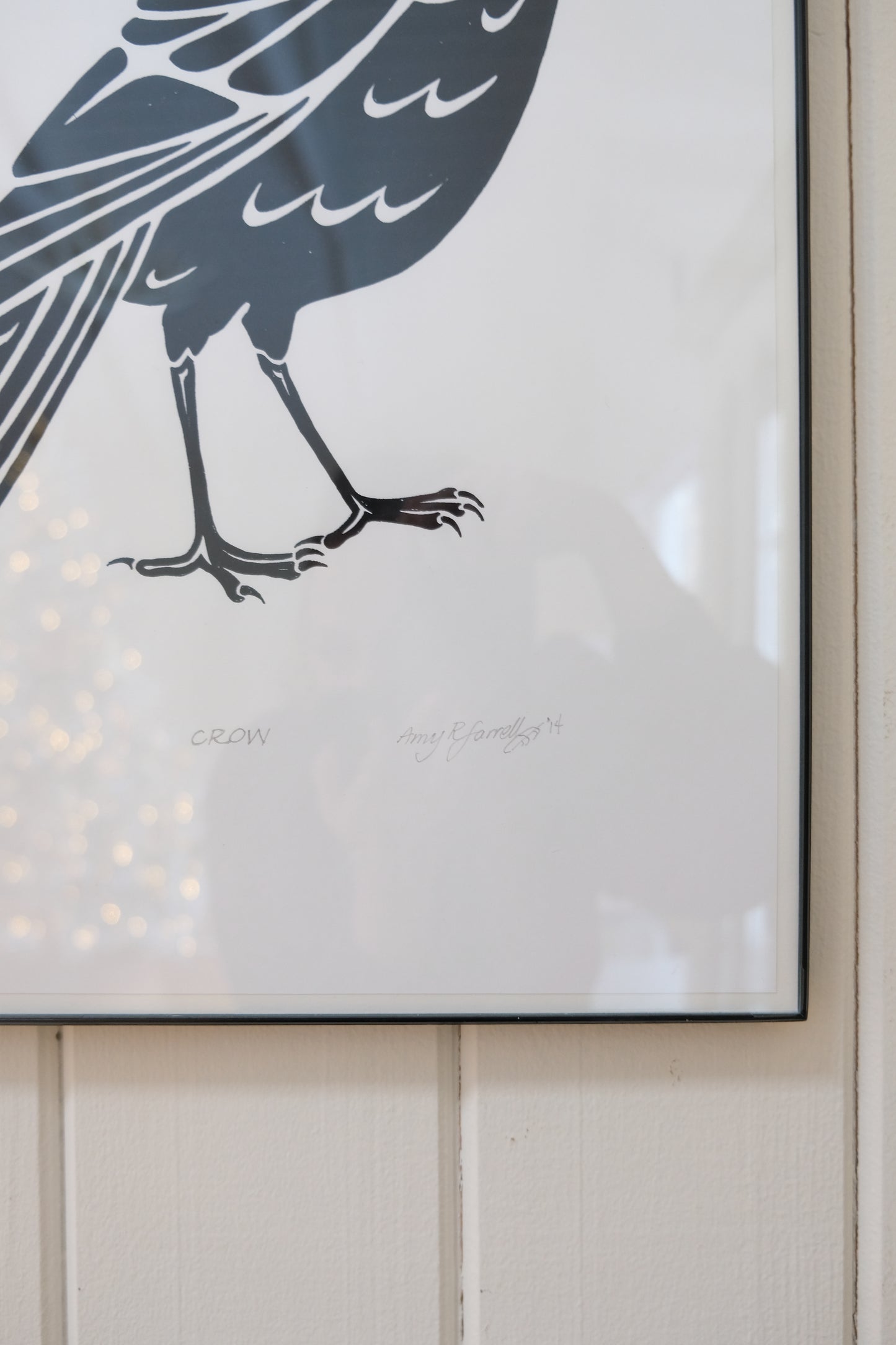 Limited Edition Silk Screen Print titled “CROW” by Amy Farrell