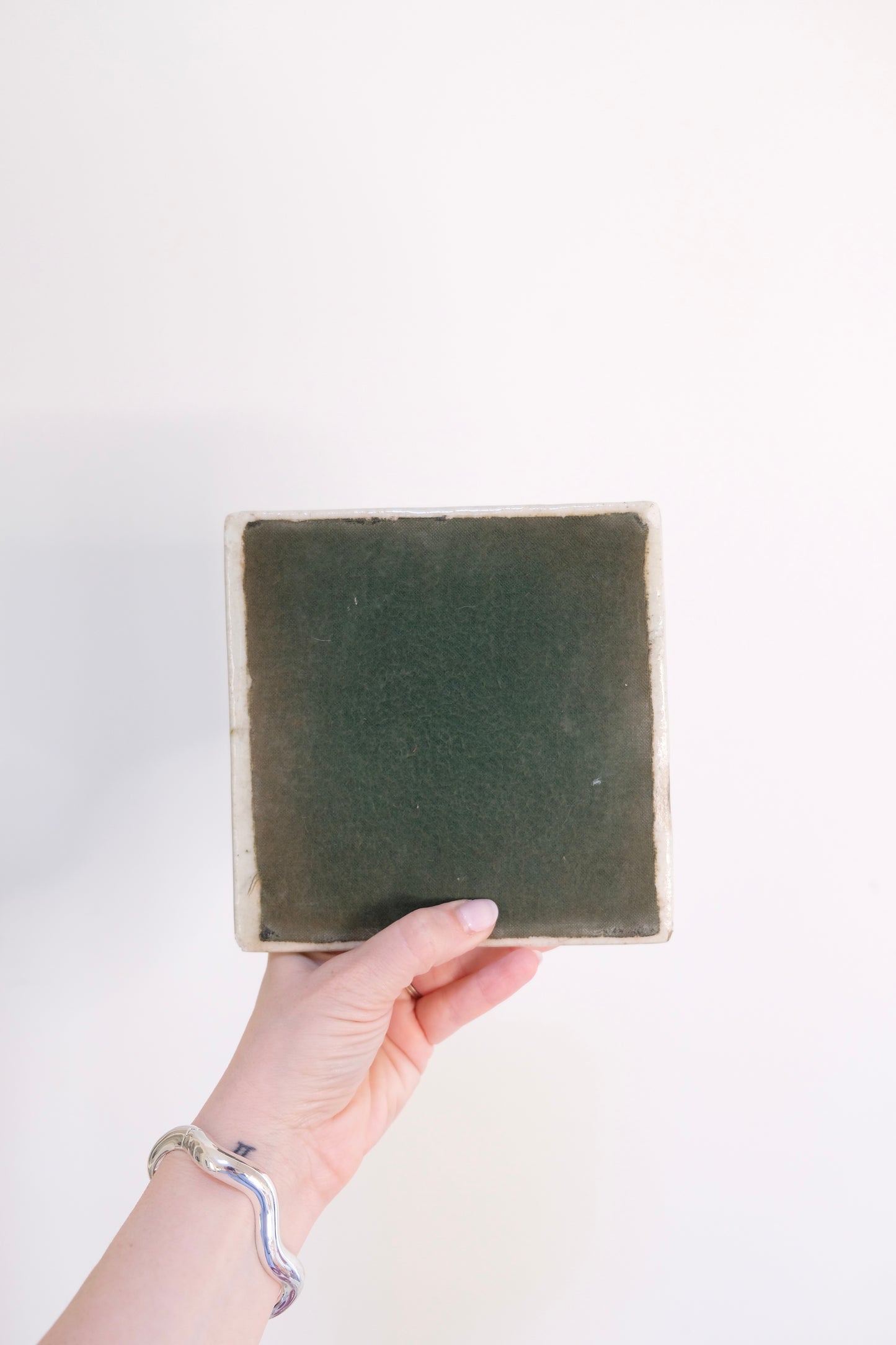 Vintage or Antique Glazed Ceramic Tile