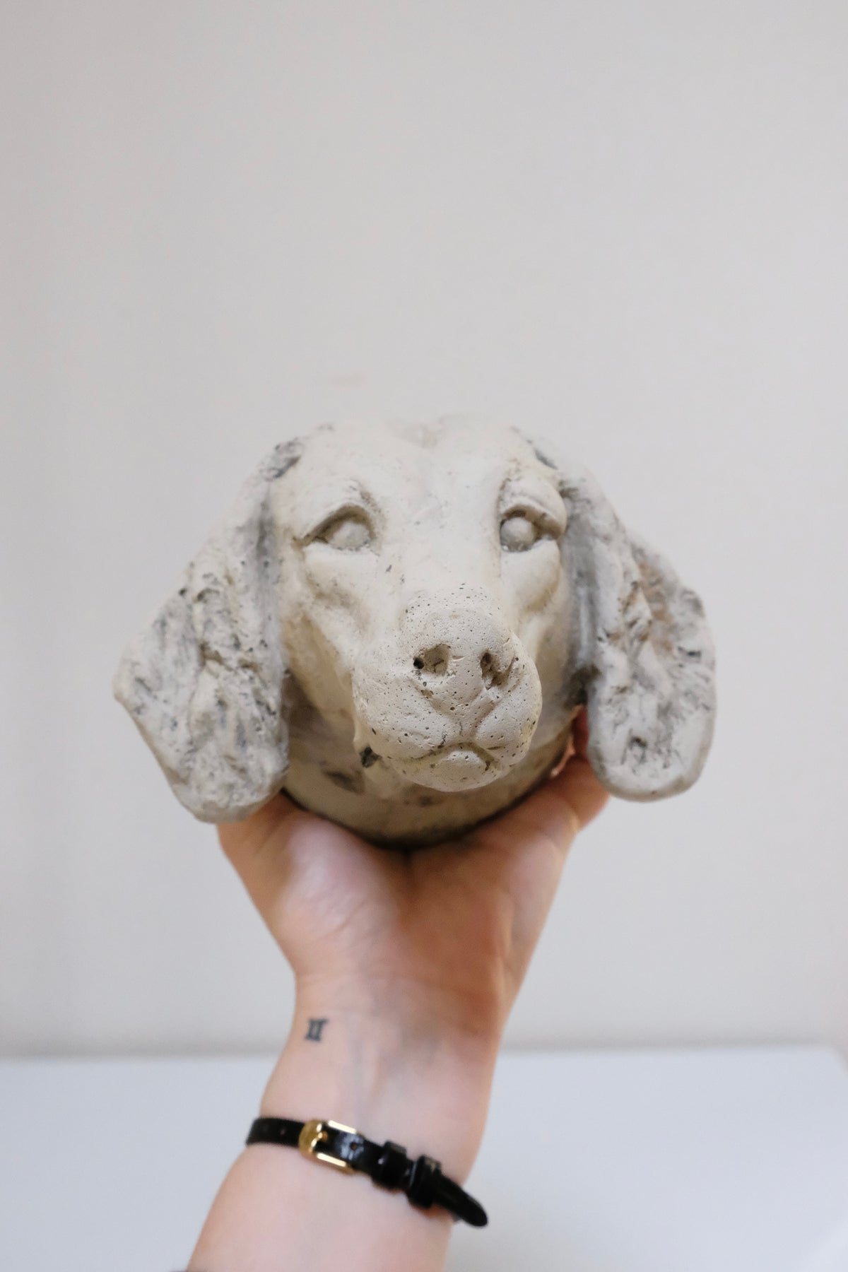 Vintage Concrete Dachshund Bust