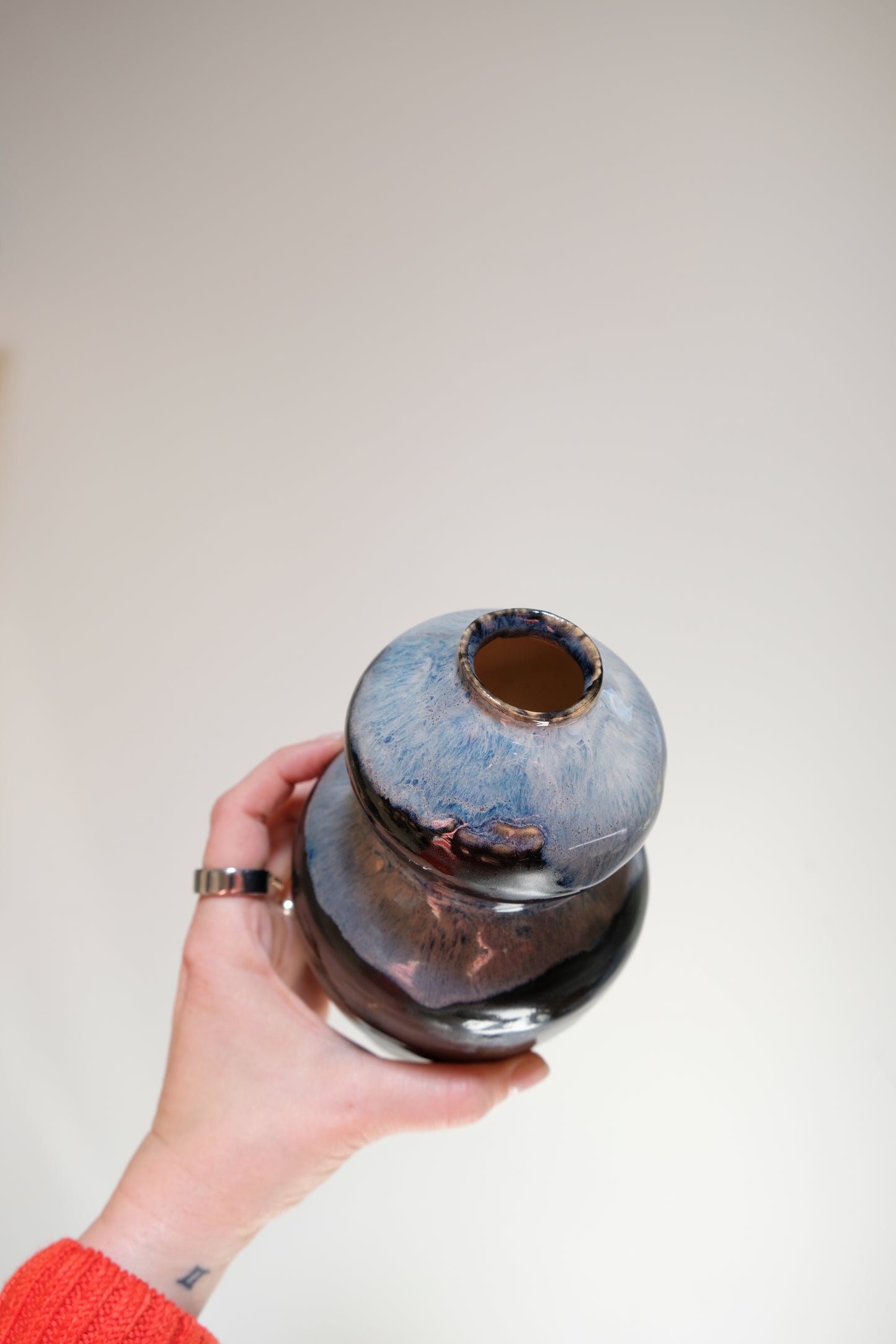 Vintage Studio Pottery Double-Belly Vase