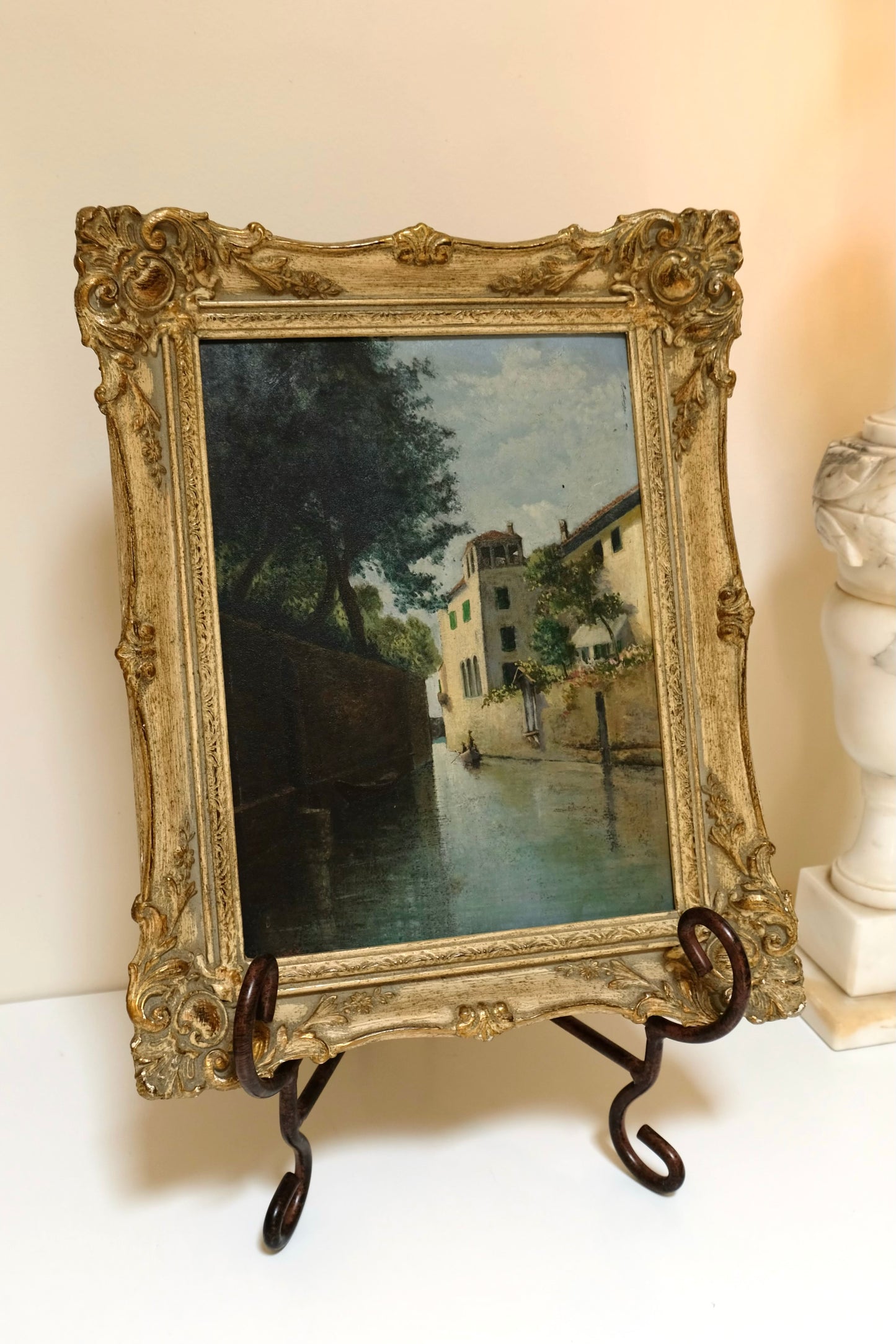 Antique Oil Painting Venetian Canals