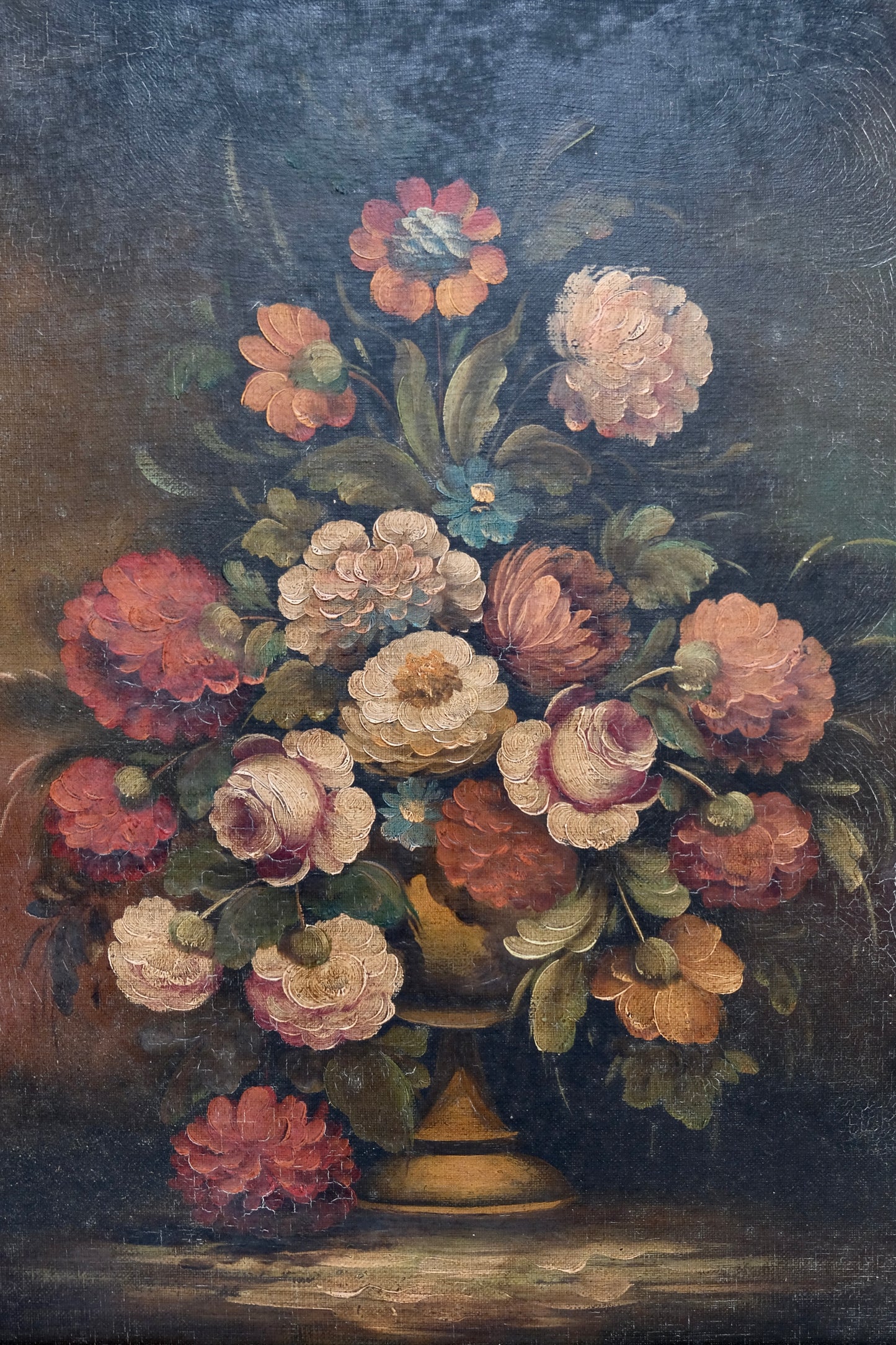 Vintage Moody Floral Oil Painting