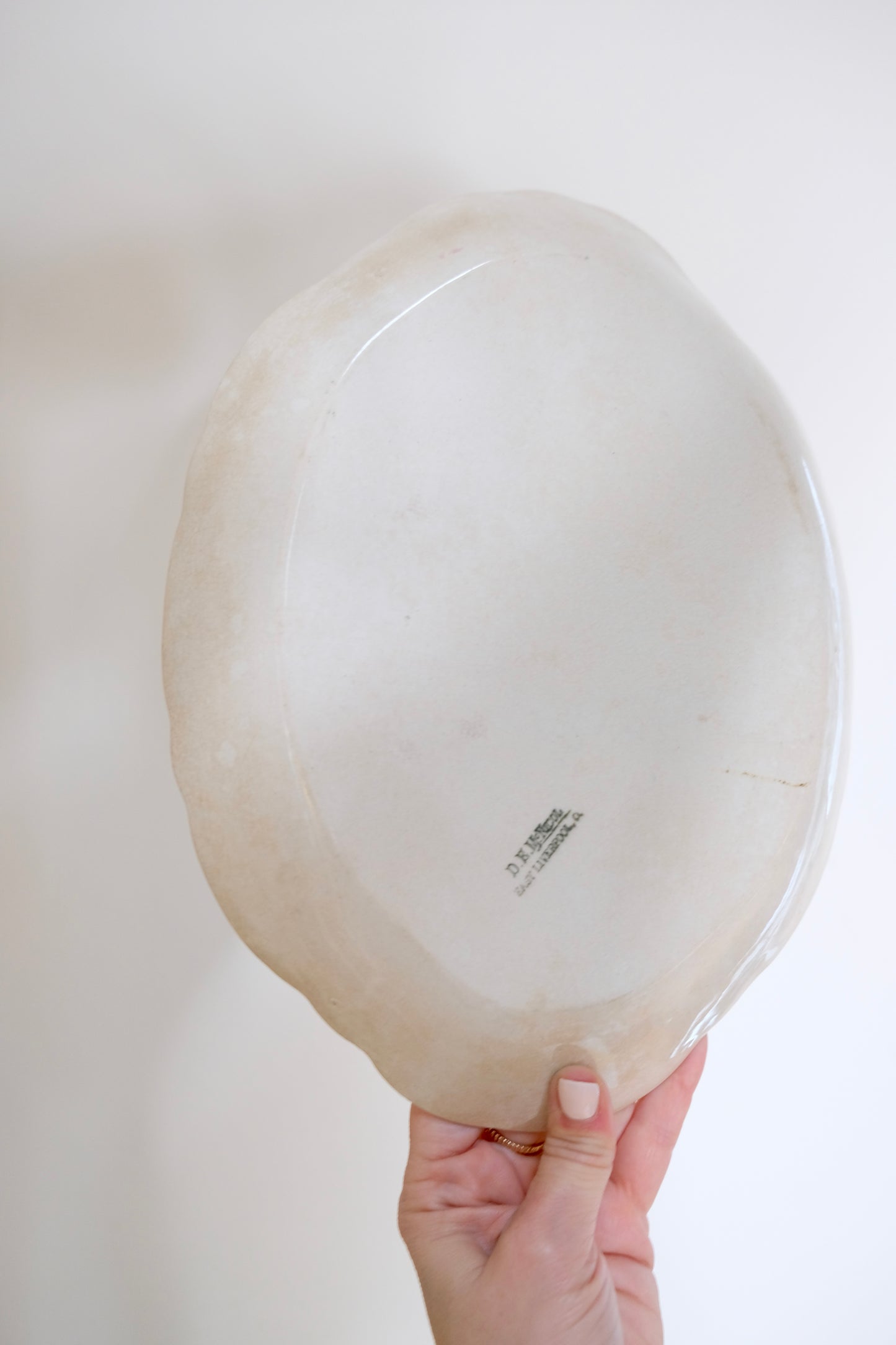 Vintage Porcelain Pink Floral Platter